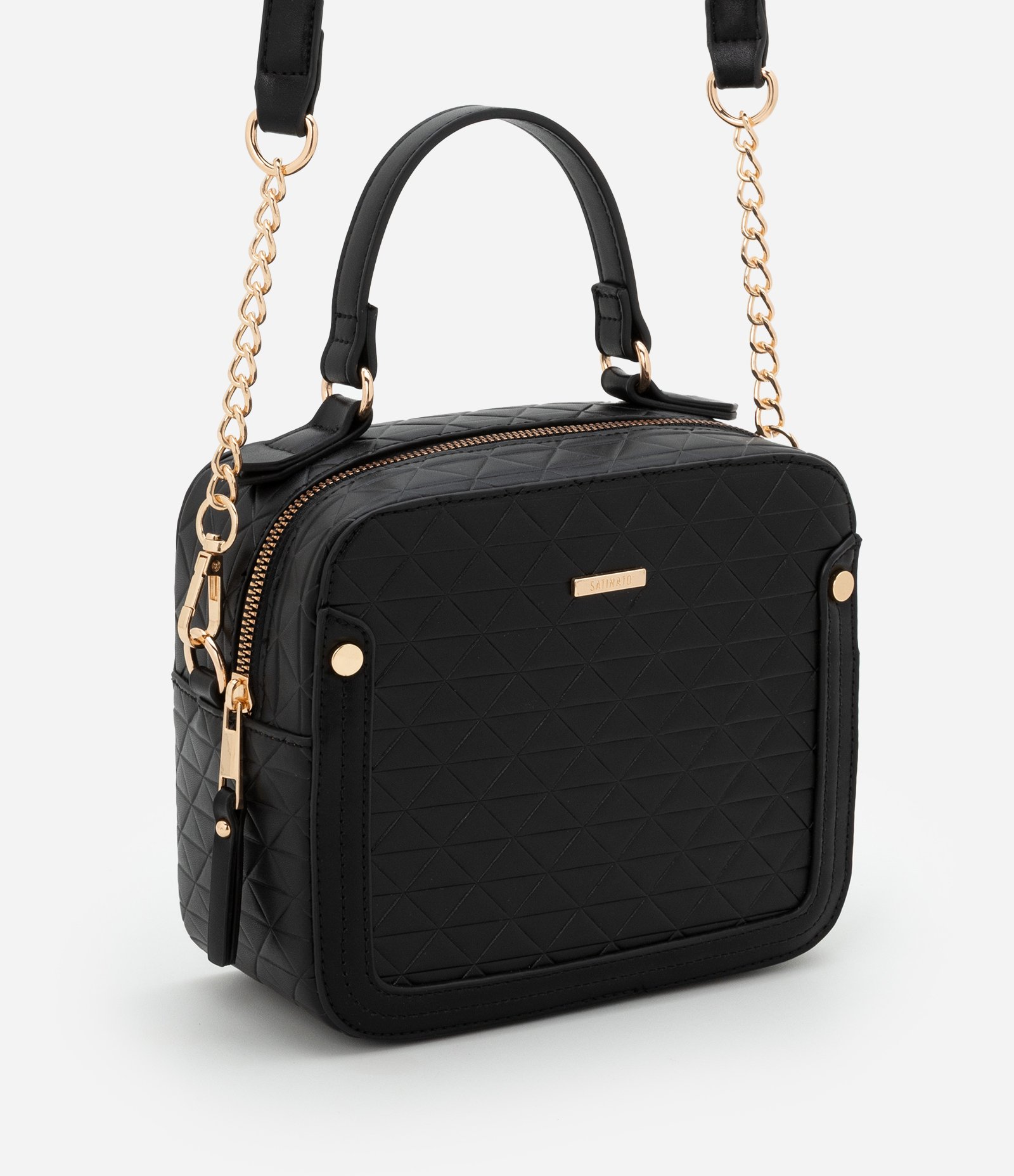 Bolsa Câmera Bag Transversal Média com Alça com Corrente Preto 2