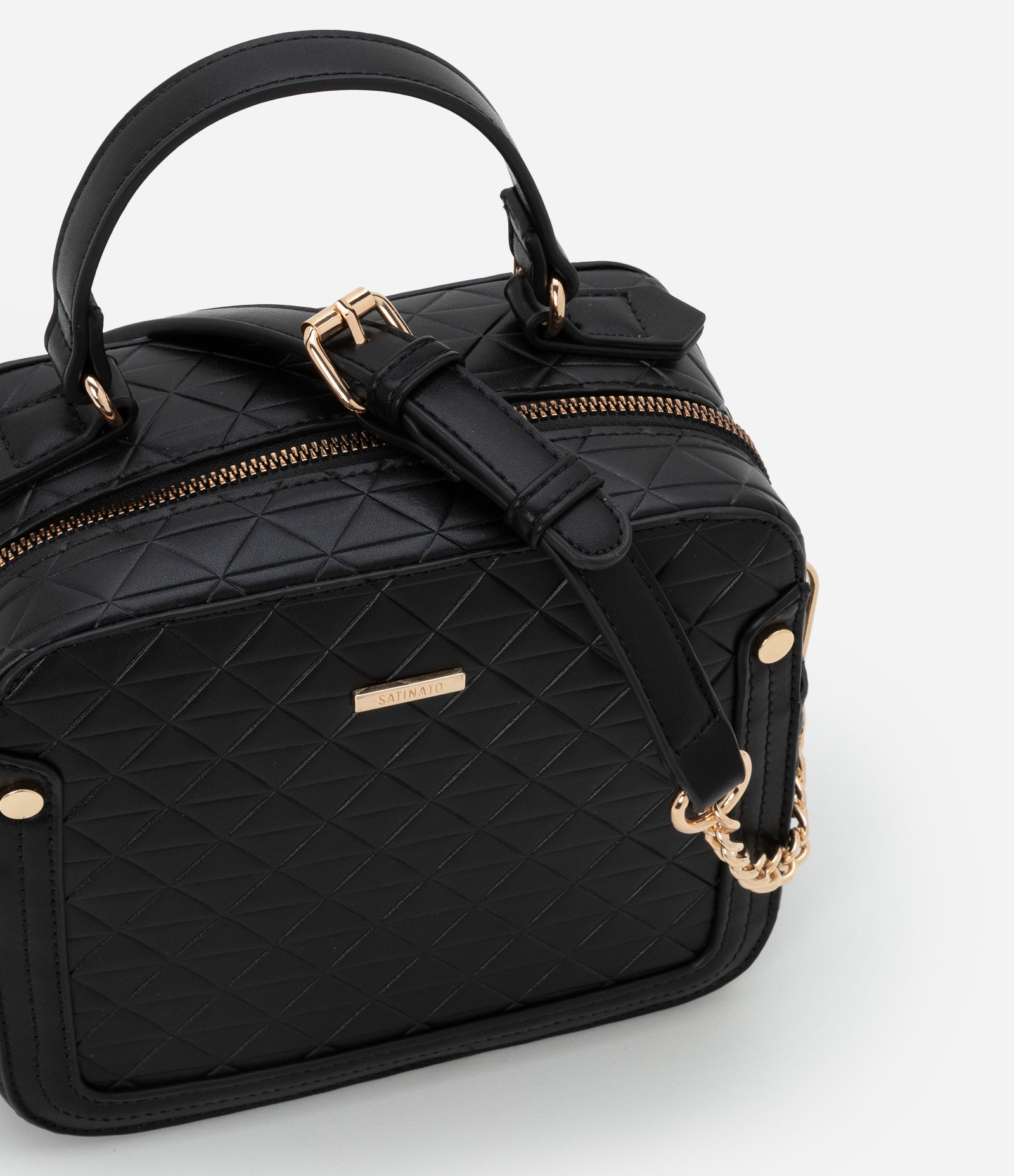 Bolsa Câmera Bag Transversal Média com Alça com Corrente Preto 7