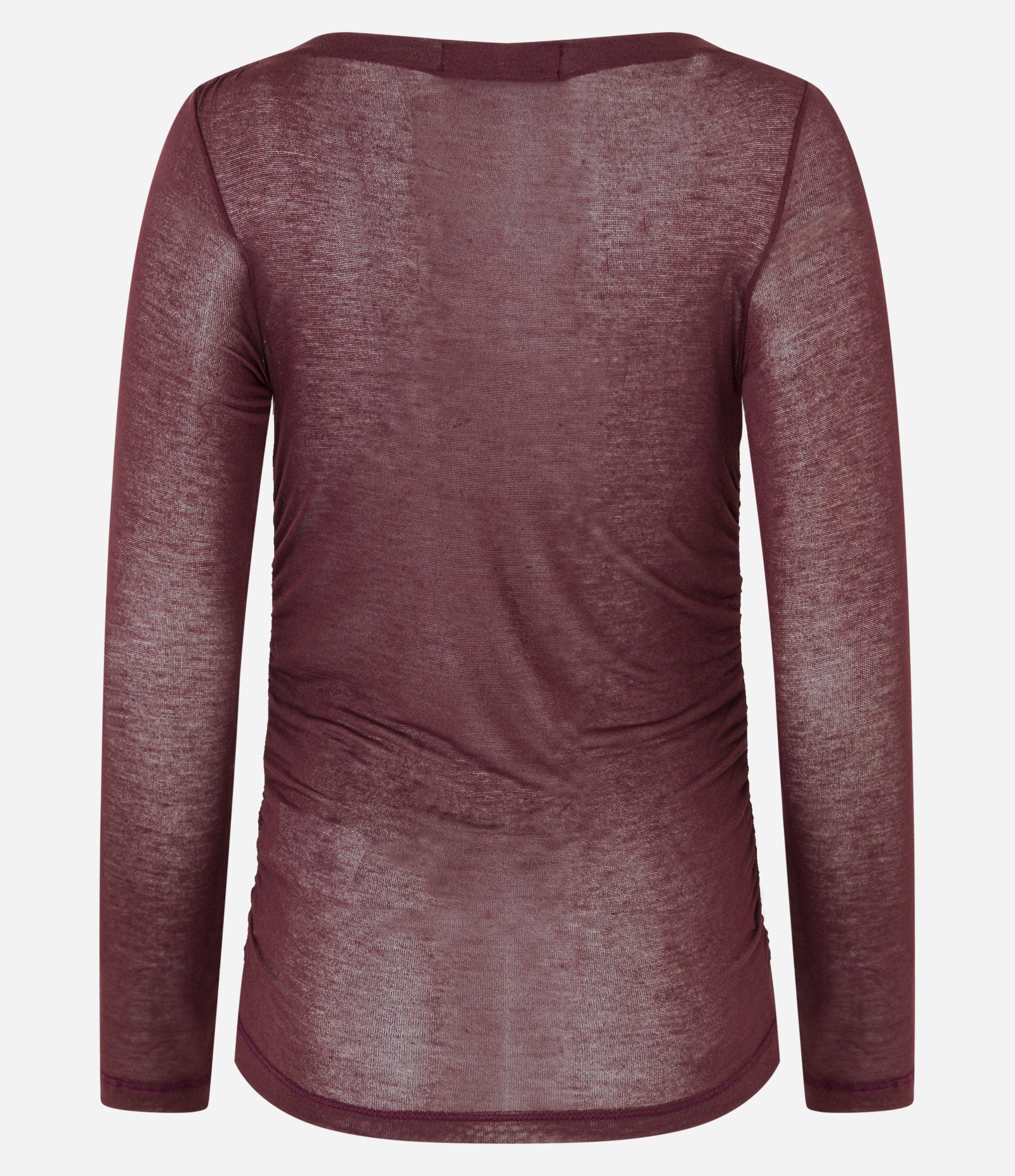 Blusa em Malha de Viscose com Gola Assimétrica Rente ao Pescoço Bordô 7