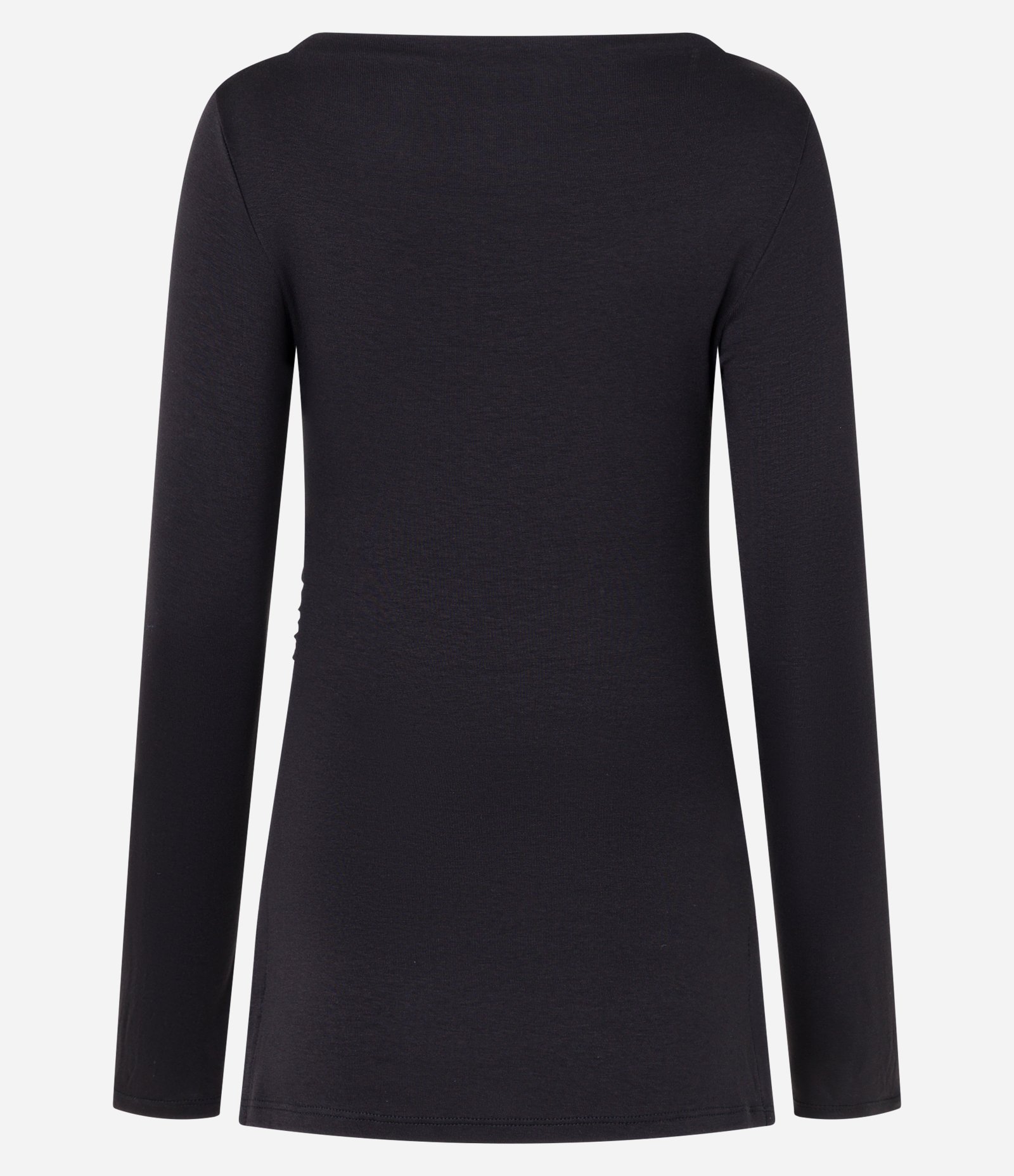 Blusa em Ribana com Franzido Lateral e Gola Altinha Preto 6