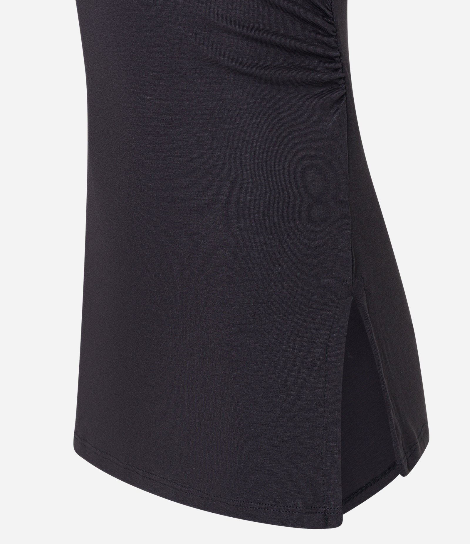 Blusa em Ribana com Franzido Lateral e Gola Altinha Preto 7