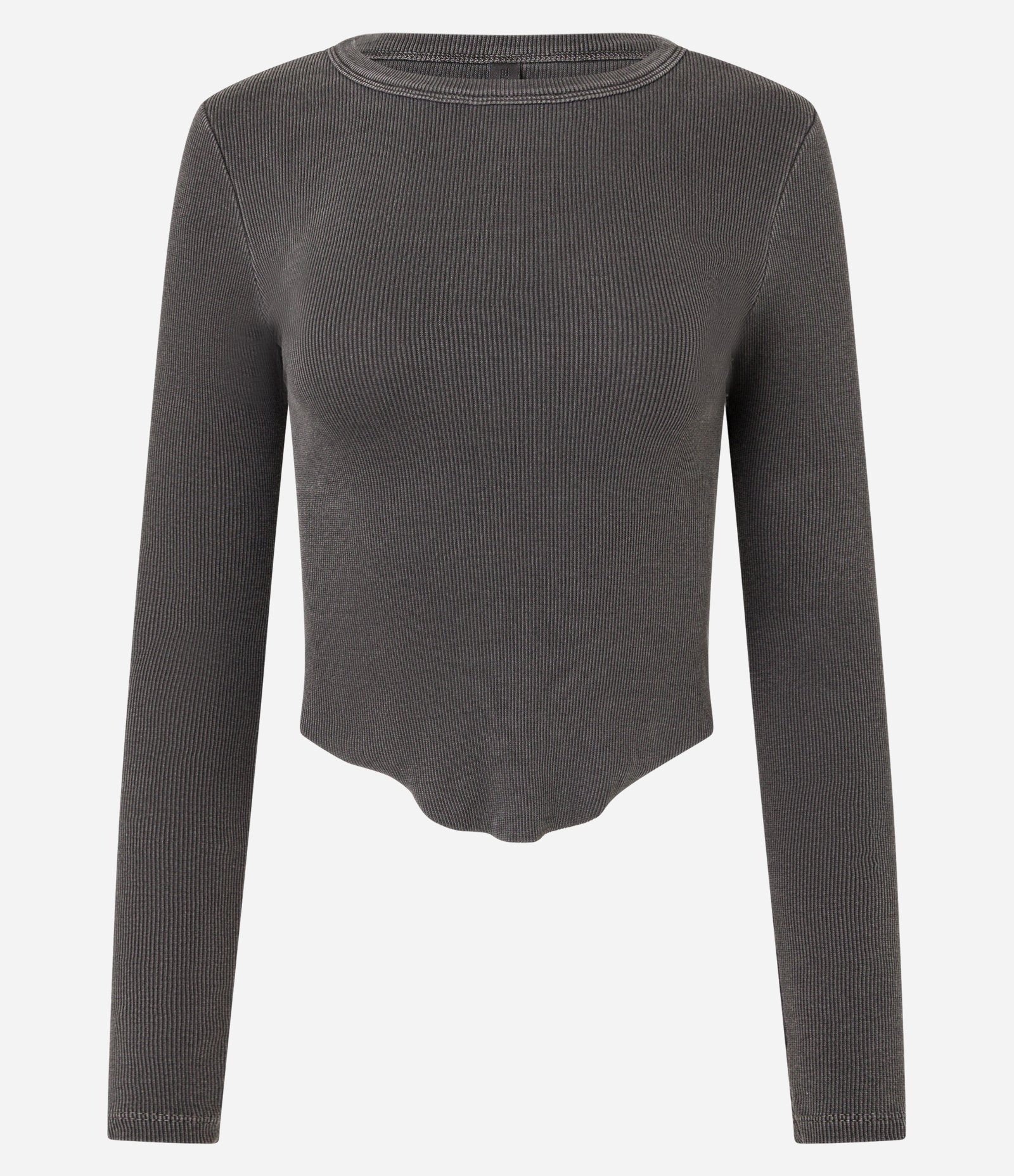 Blusa em Ribana com Barra Assimétrica Preto Estonado 3