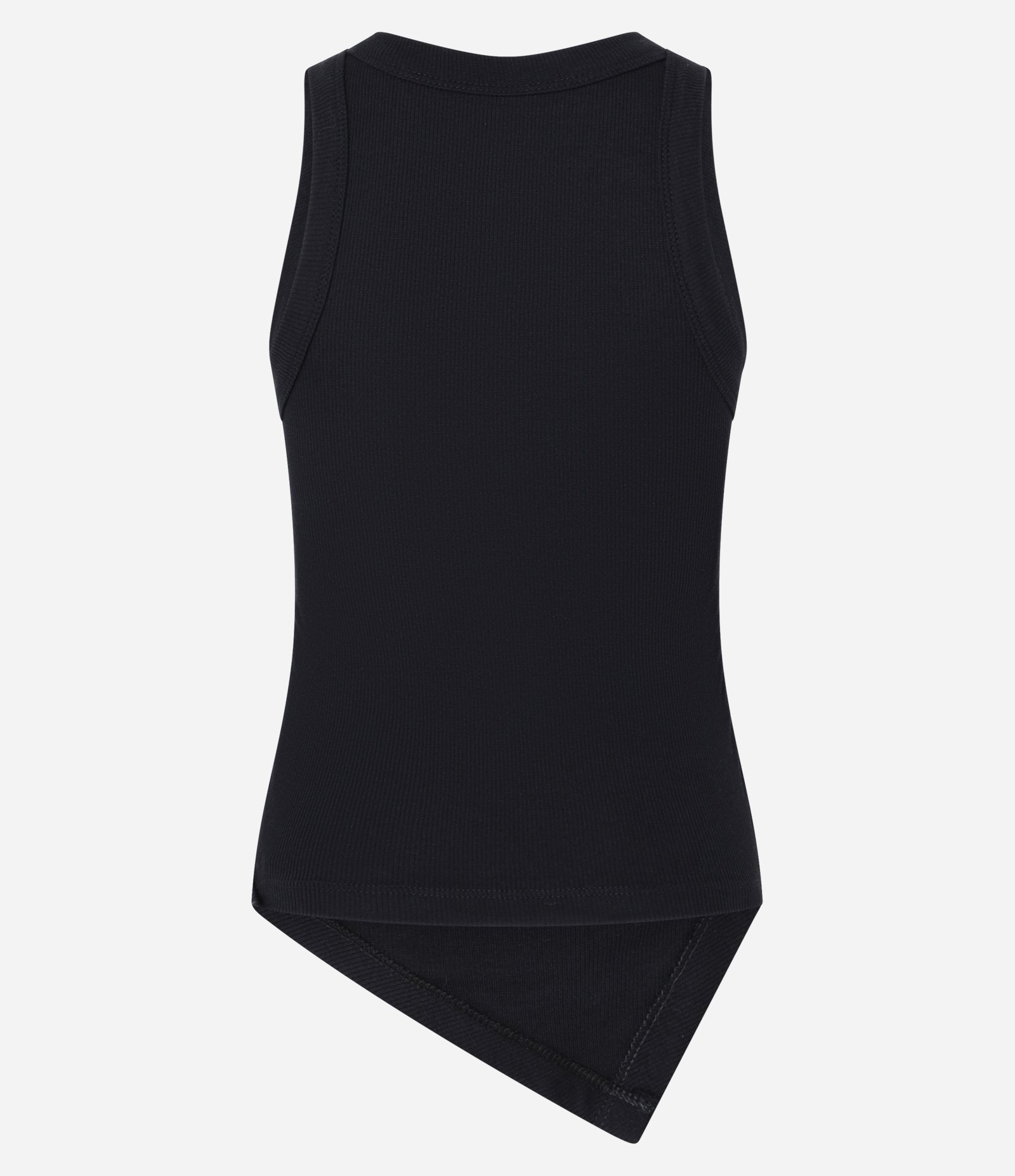 Regata em Ribana com Franzido nas Laterais e Barra Assimétrica Preto 6