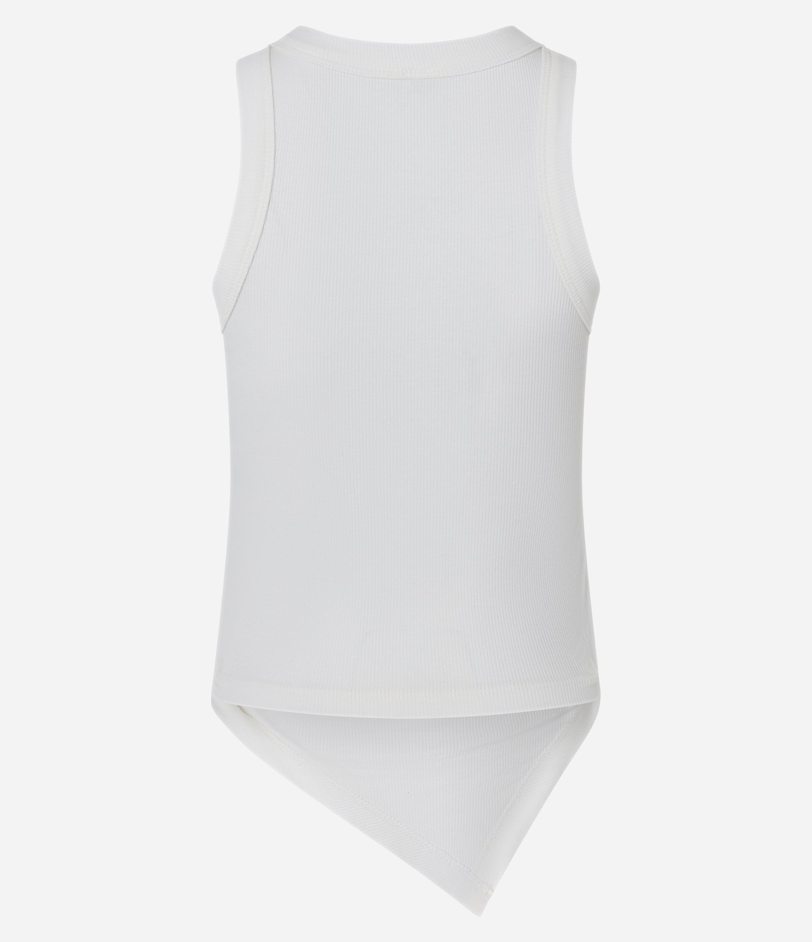 Regata em Ribana com Franzido nas Laterais e Barra Assimétrica Branco 7