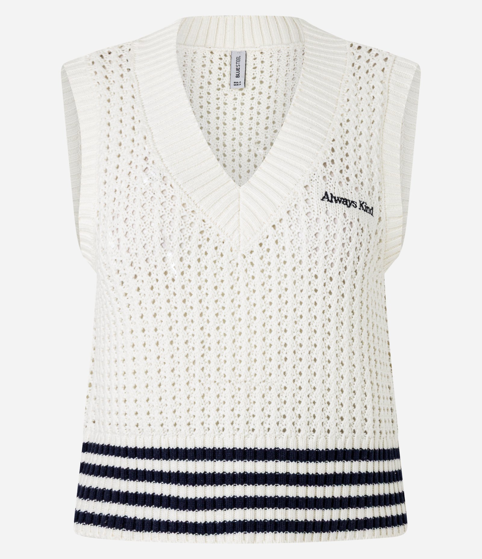 Colete em Tricô Texturizado com Bordado Always Kind Off White 5