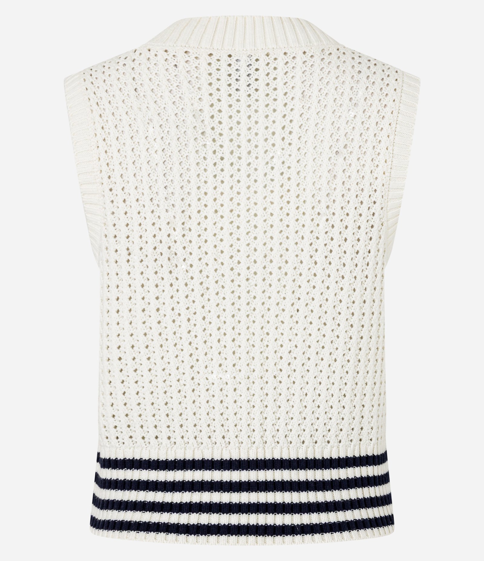 Colete em Tricô Texturizado com Bordado Always Kind Off White 7