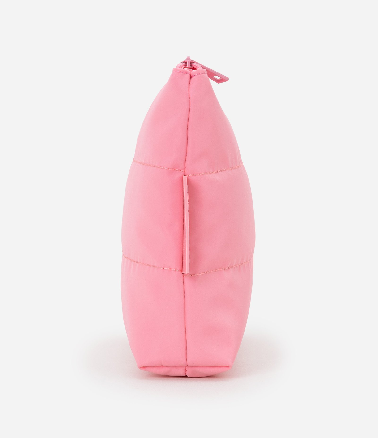 Nécessaire Trapézio com Etiqueta Embossed e Pespontos Rosa 2