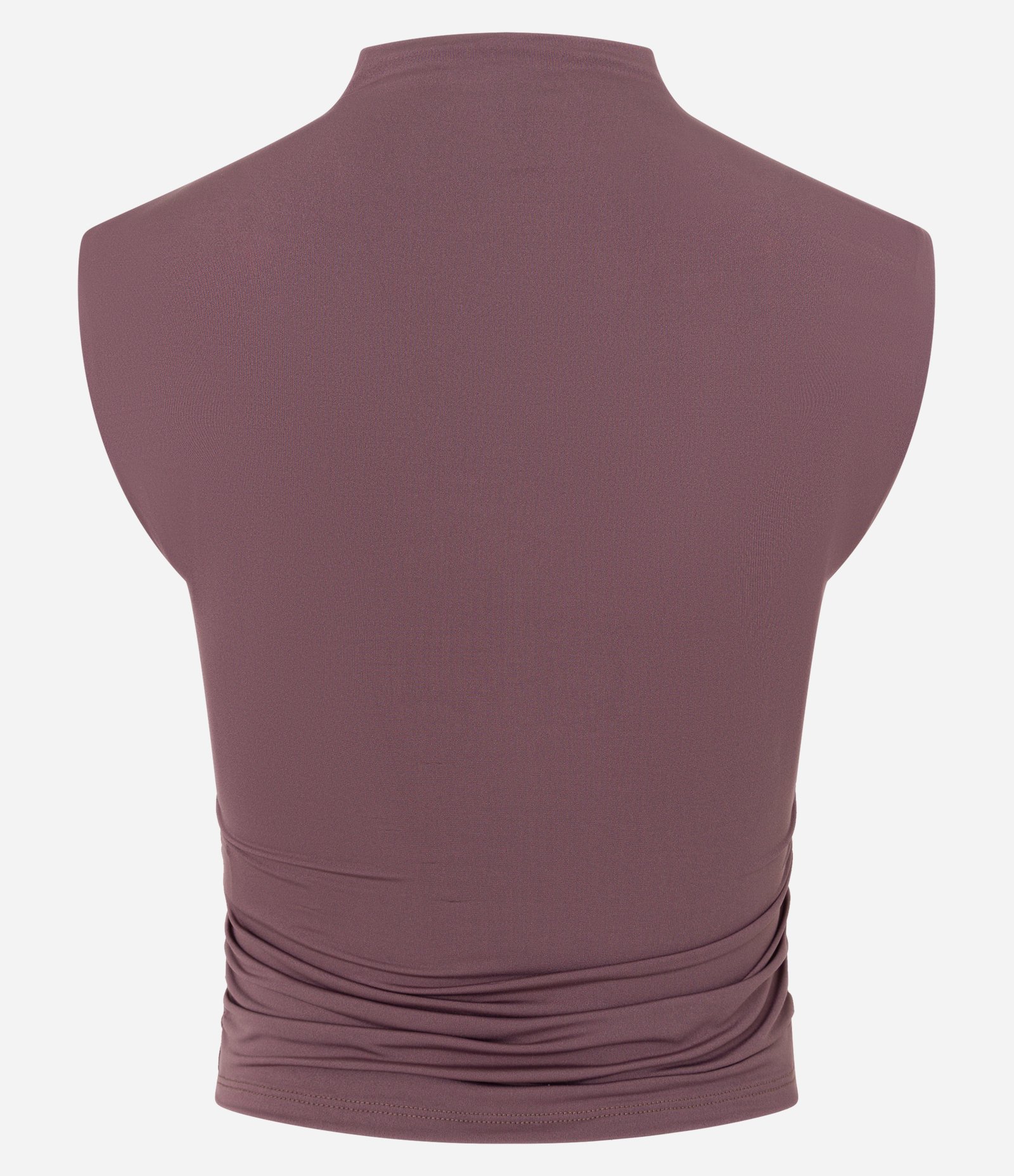 Blusa em Microfibra sem Manga com Golinha Alta Marrom 5