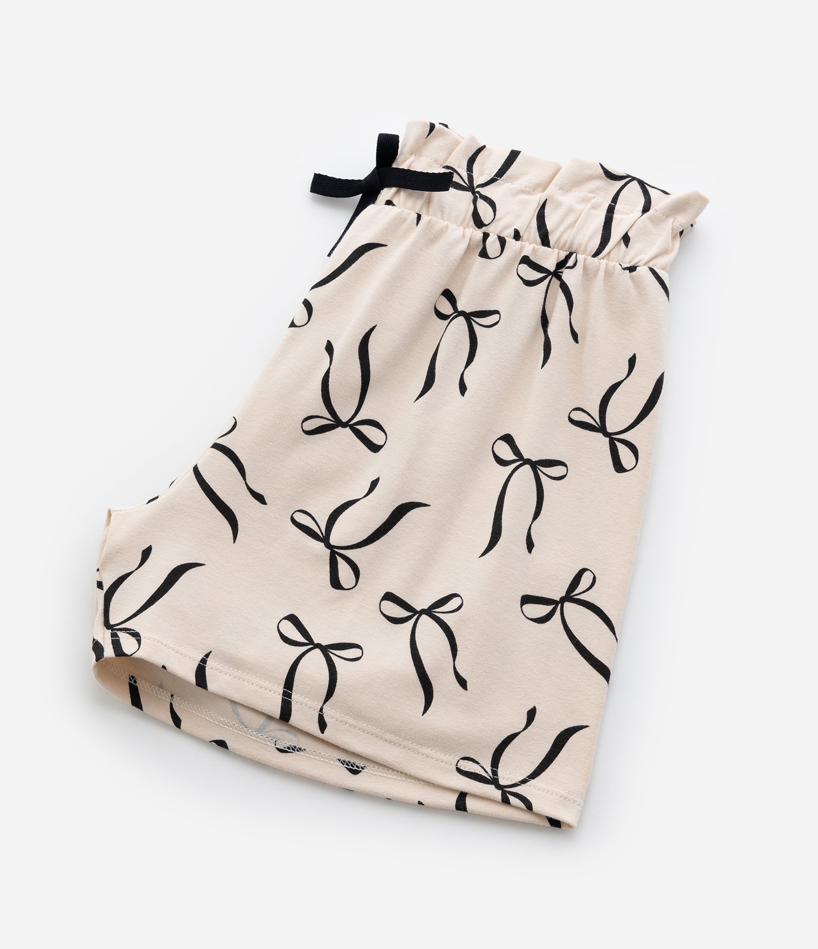 Short Clochard Infantil com Estampa Lacinho - Tam 5 a 14 Anos Bege 4