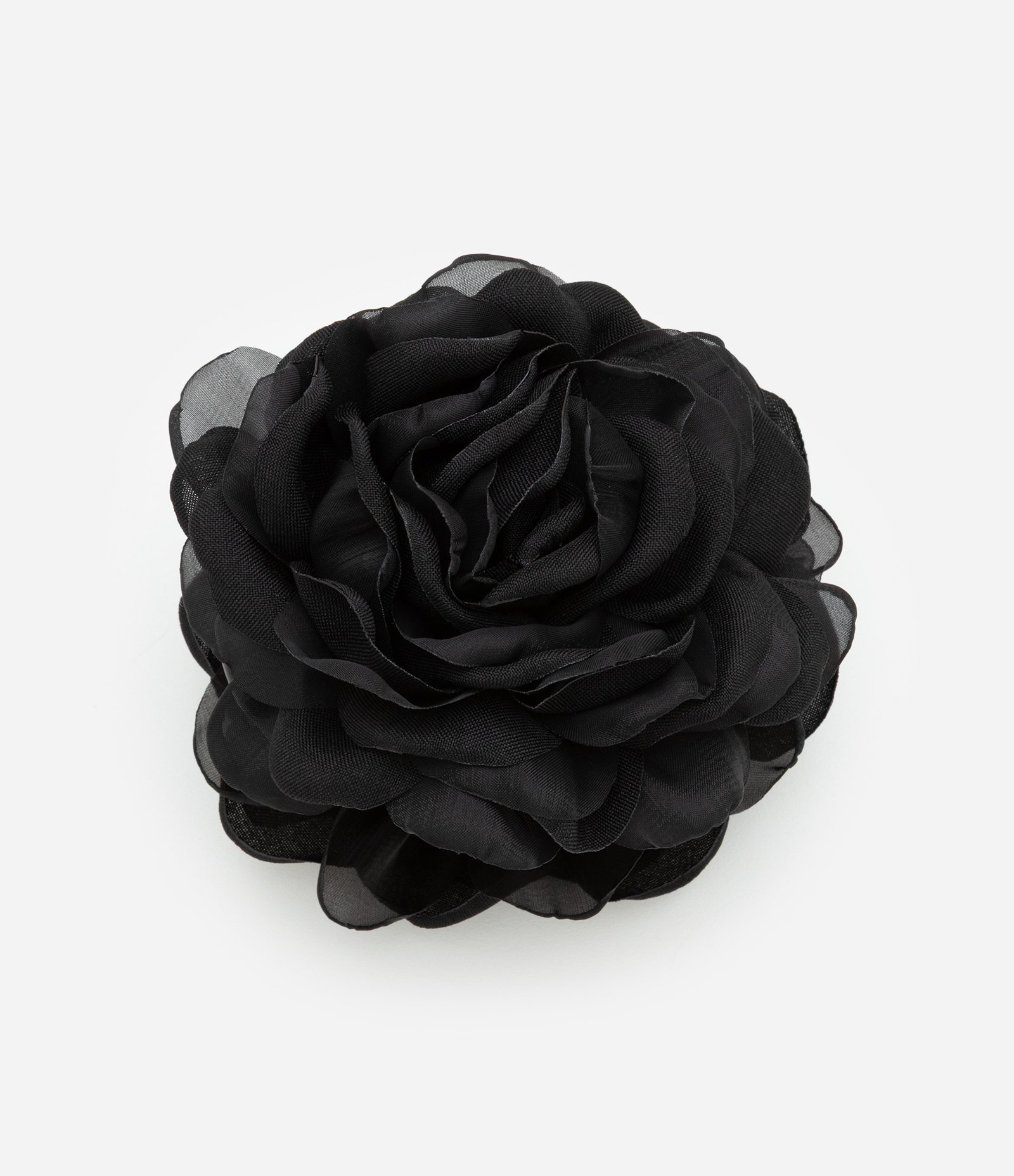 Piranha De Cabelo com Forma de Rosa em Tecido Preto 3