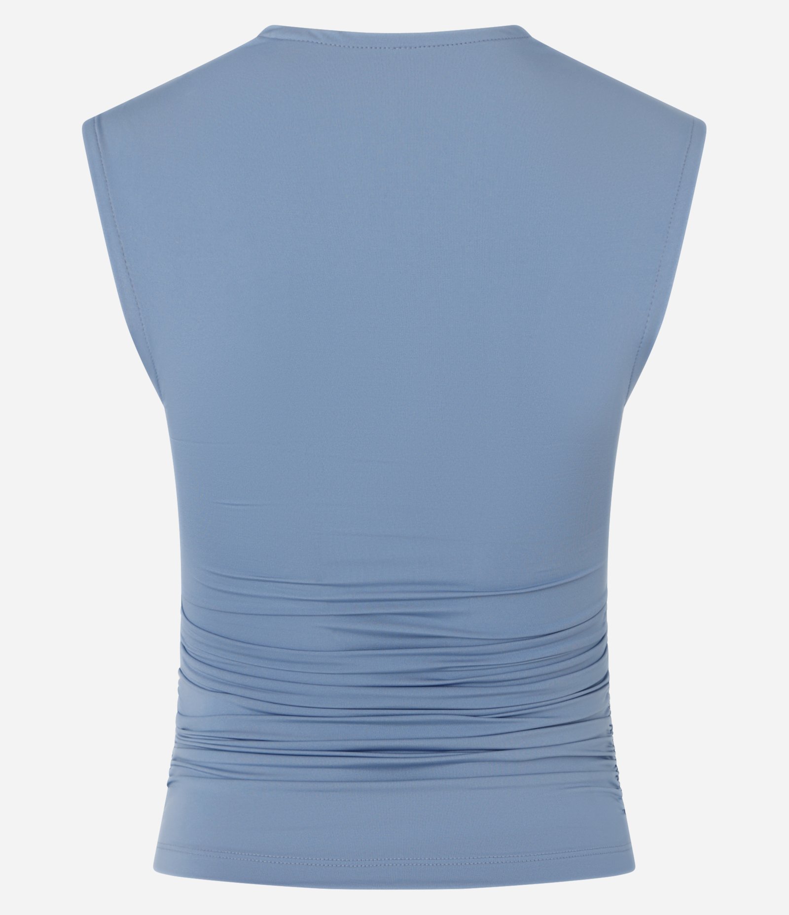 Blusa em Microfibra com Franzido Lateral Azul 5