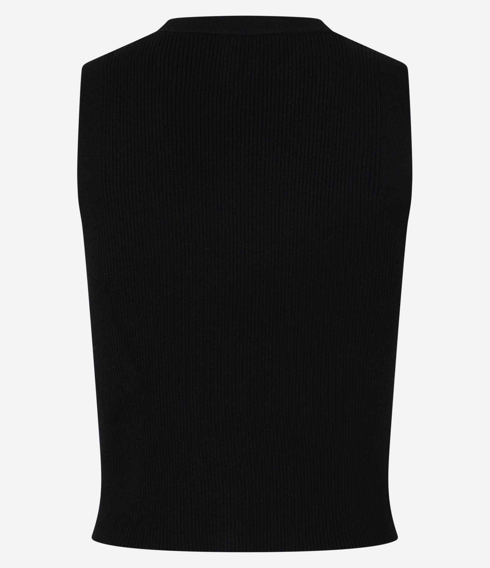 Blusa Colete em Tricô com Botões Preto 6