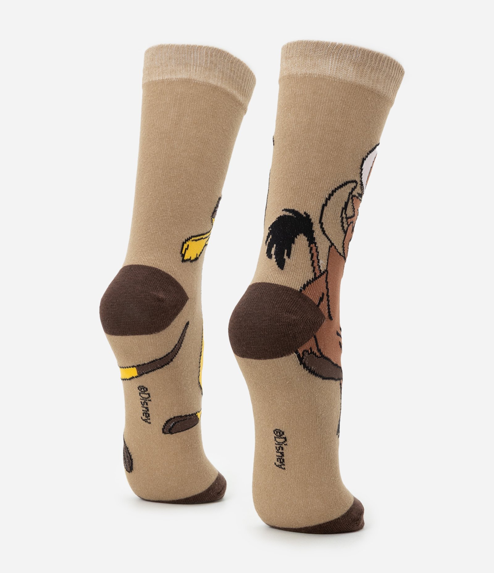 Meia Cano Longo em Algodão com Estampa Timão e Pumba Marrom 3