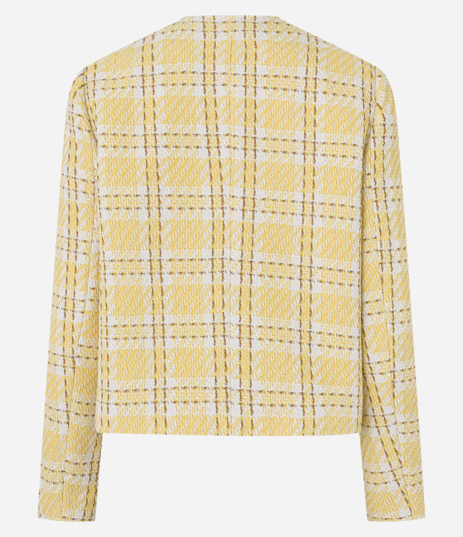 Jaqueta em Tweed Xadrez com Botões nos Bolsos 7