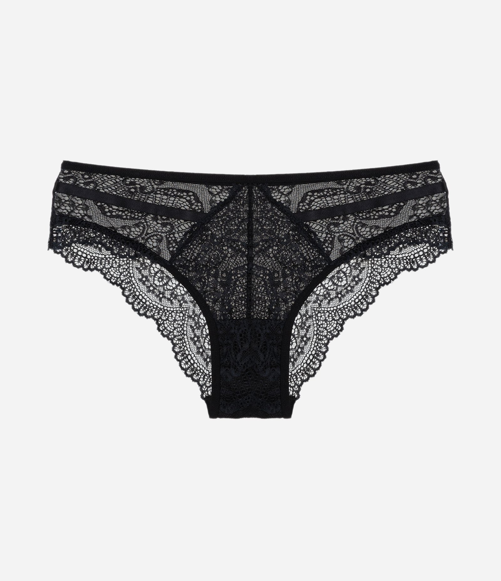 Calcinha Boyshort em Renda Floral com Lateral Larga Preto 5