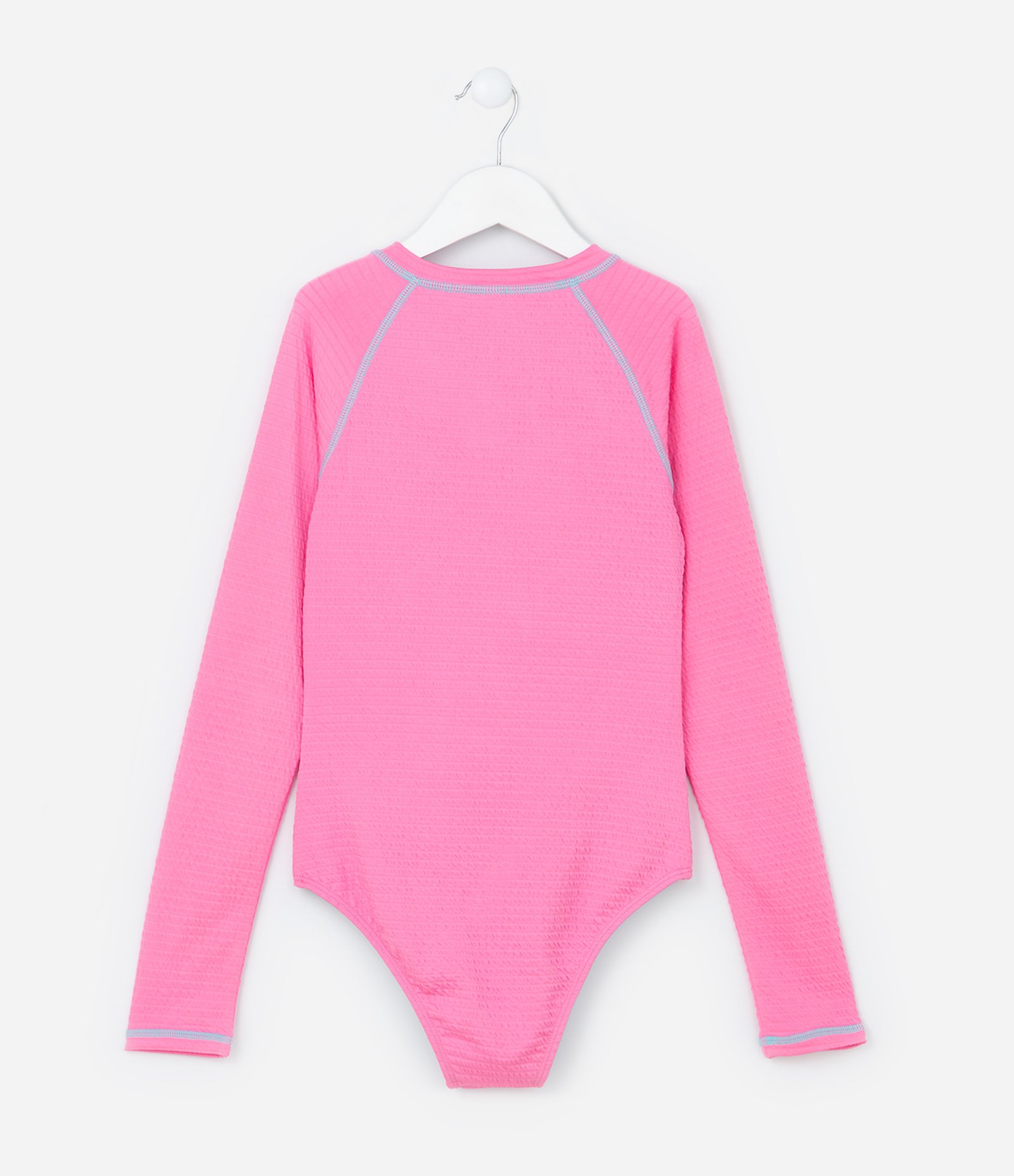 Maiô Infantil com Proteção UV e Textura - Tam 5 a 14 Anos Rosa 2