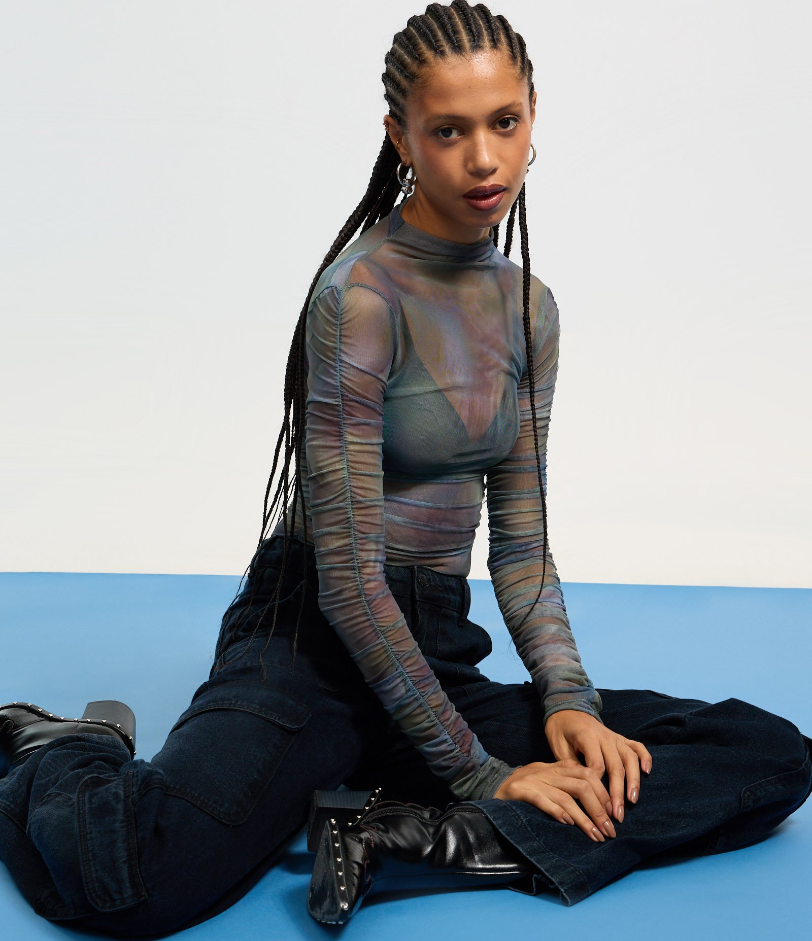 Blusa em Tule com Franzidos Laterais Verde 5