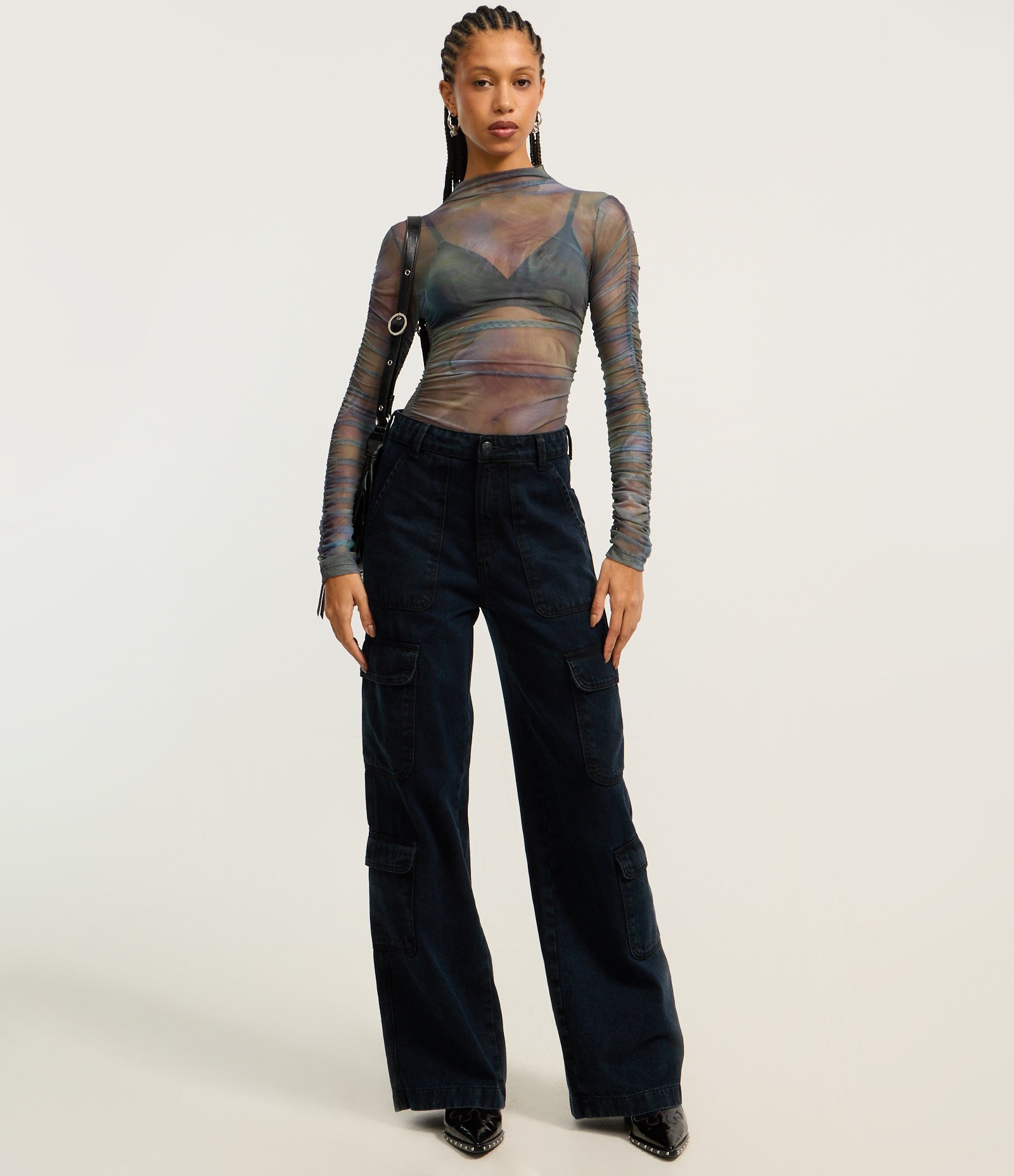 Blusa em Tule com Franzidos Laterais Verde 2