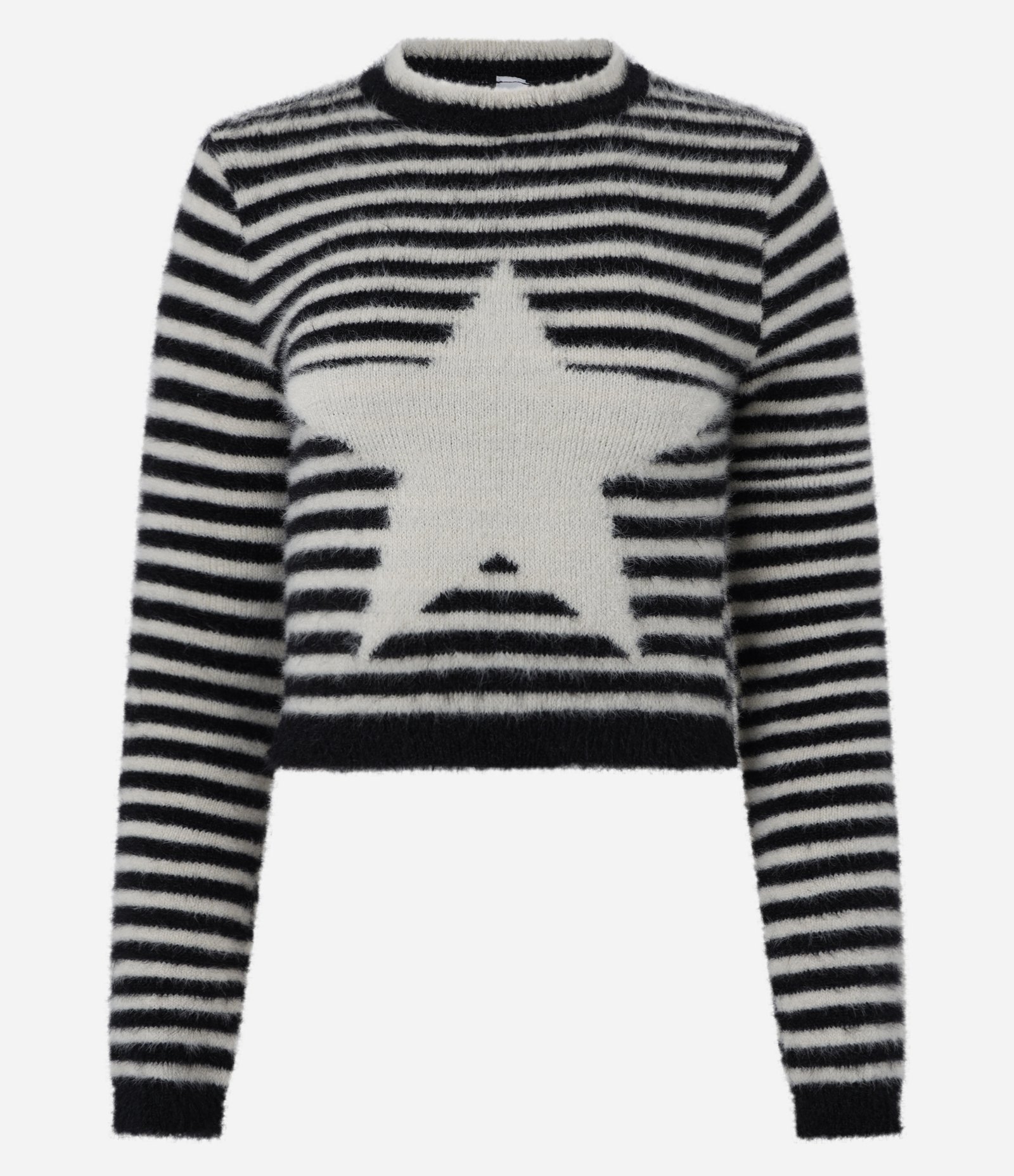 Blusa em Tricô Listrado com Estrela Frontal Preto 1