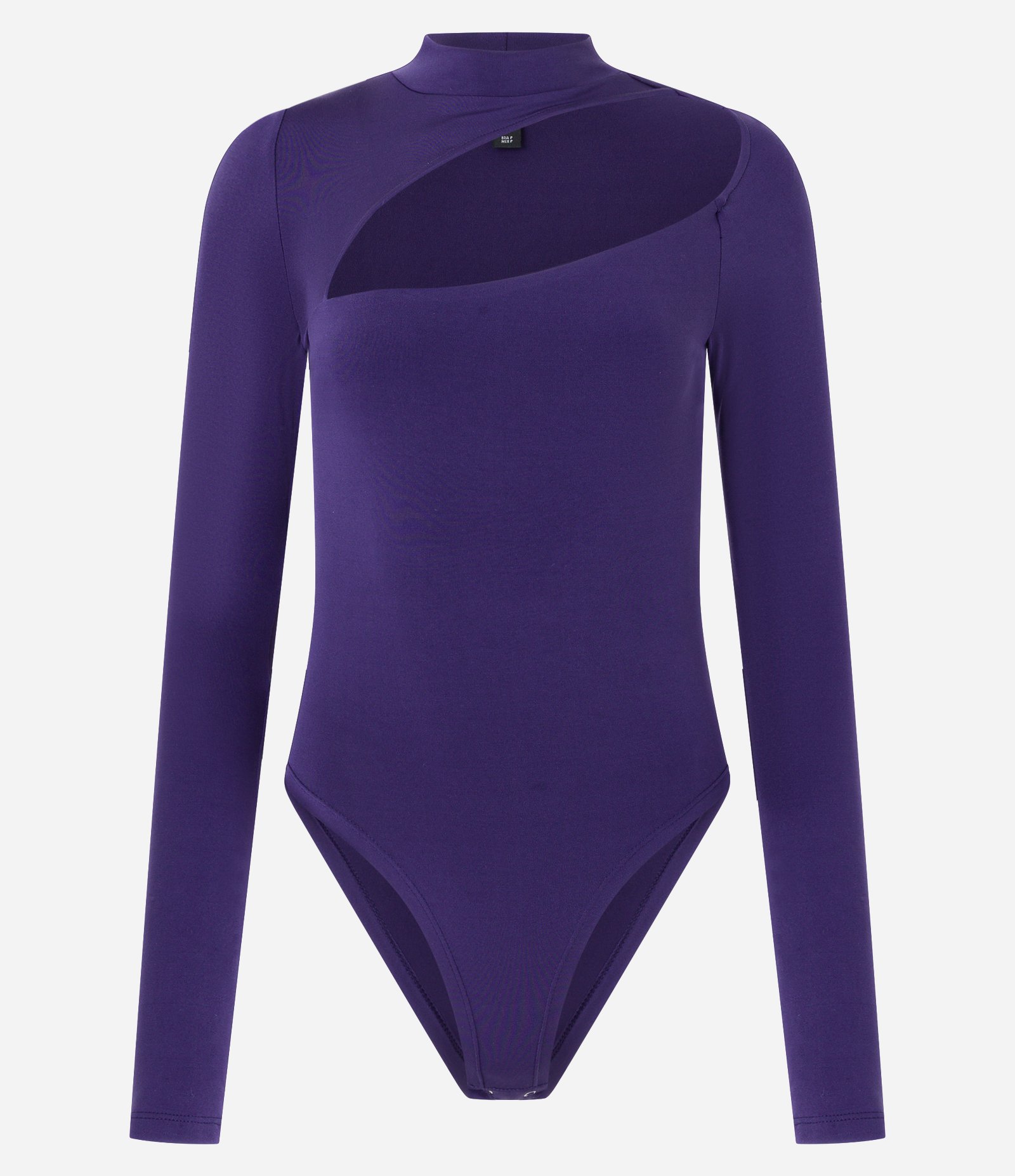 Body em Microfibra com Recorte no Busto e Gola Alta Roxo 5
