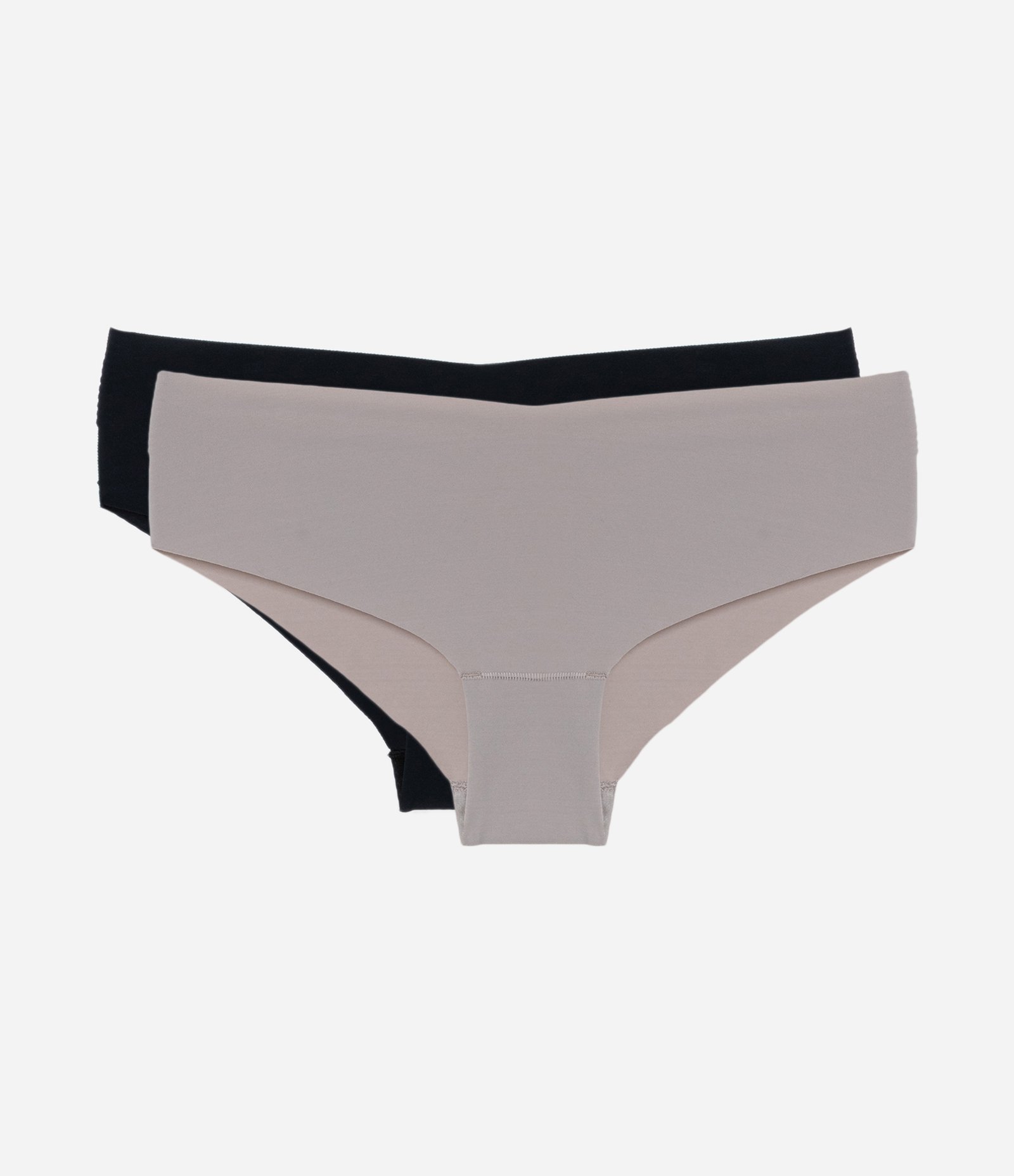 Kit 02 Calcinhas Boyshort em Microfibra com Corte a Fio Cinza/Preto 1