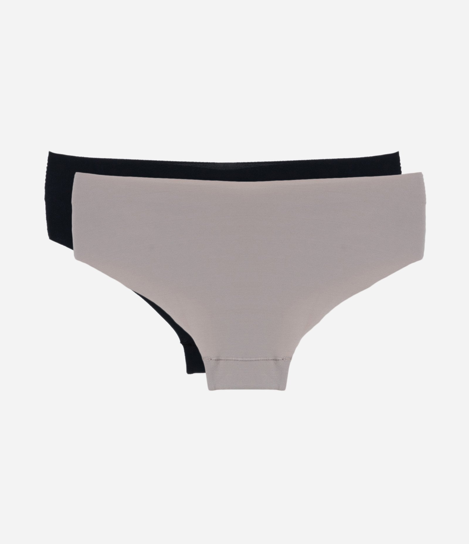 Kit 02 Calcinhas Boyshort em Microfibra com Corte a Fio Cinza/Preto 2