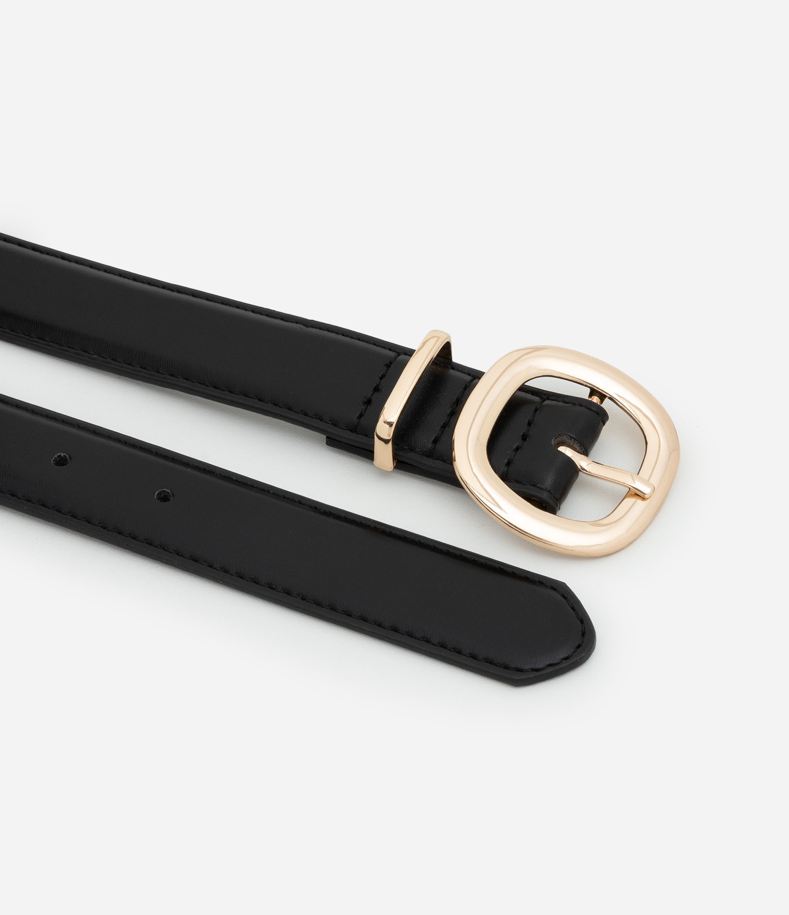 Cinto Médio com Fivela Arredondada Bold Preto 2