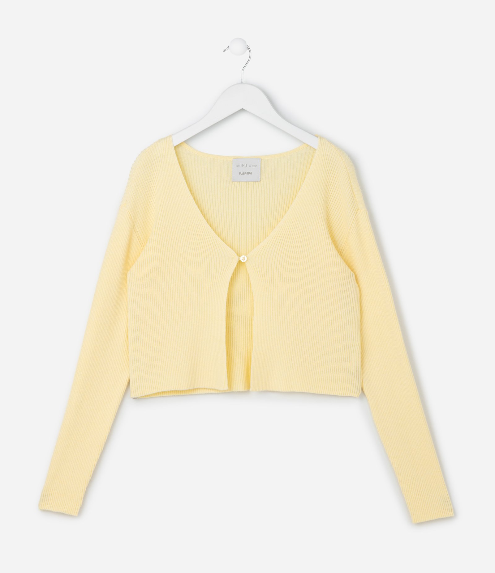 Cardigan Infantil Canelado em Viscose - Tam 5 a 14 anos Amarelo 2