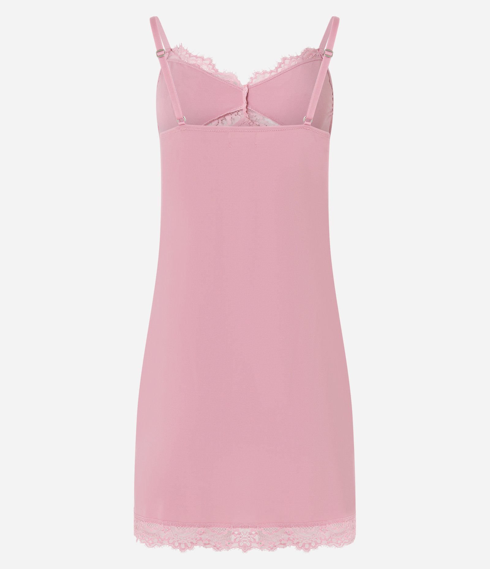 Camisola de Alça em Microfibra com Renda no Busto Rosa 5
