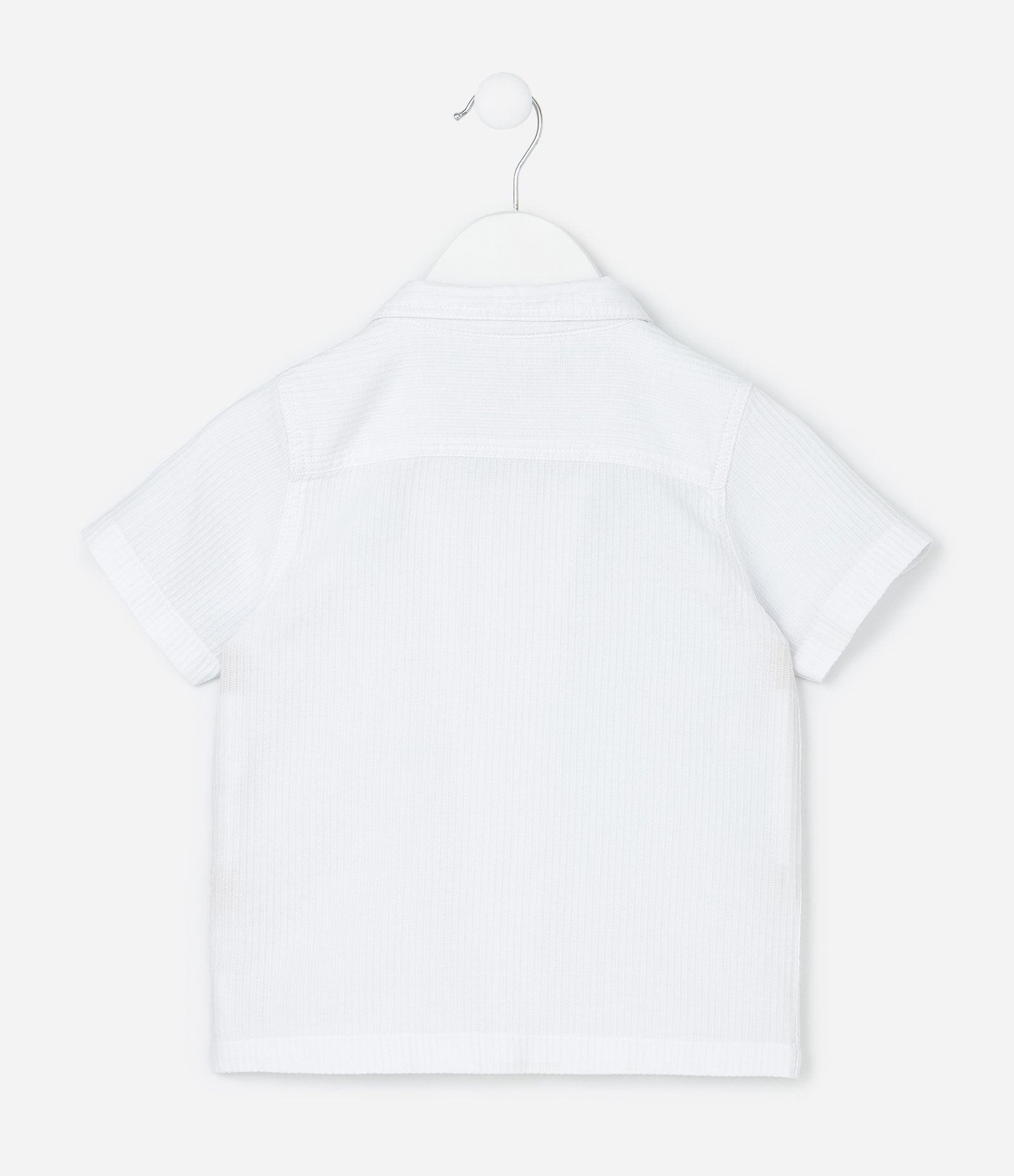 Camisa Infantil com bolsinho Texturizada - Tam 1 a 6 Anos Branco 2