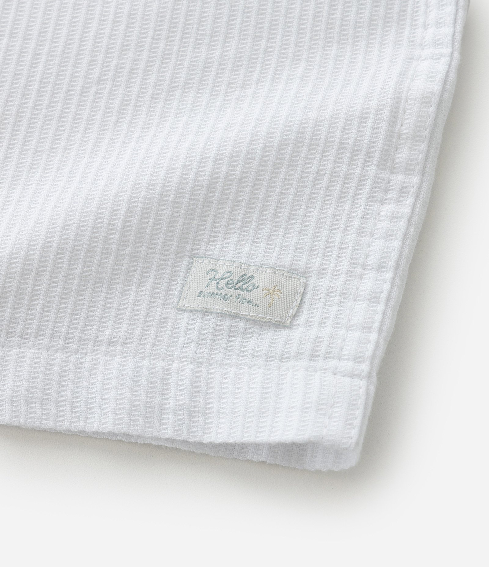 Camisa Infantil com bolsinho Texturizada - Tam 1 a 6 Anos Branco 4