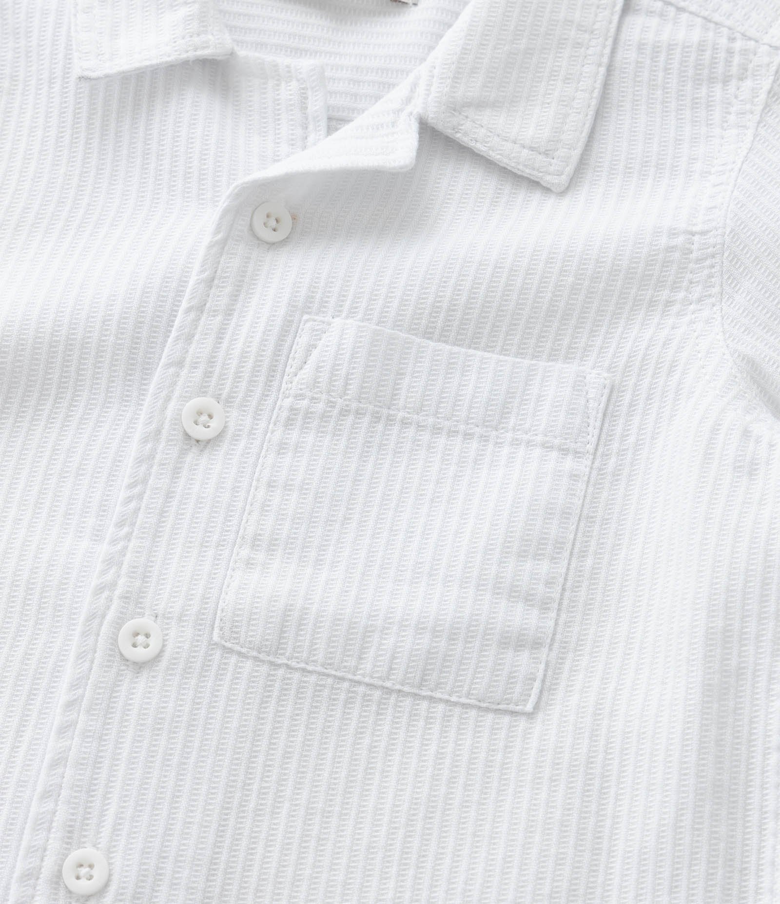 Camisa Infantil com bolsinho Texturizada - Tam 1 a 6 Anos Branco 6