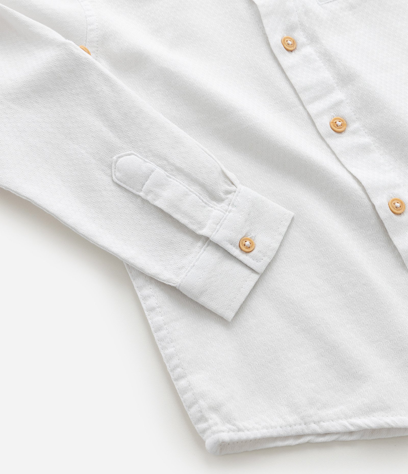 Camisa Infantil com Gola Padre e Botões Contrastantes - Tam 1 a 6 Anos Branco 8