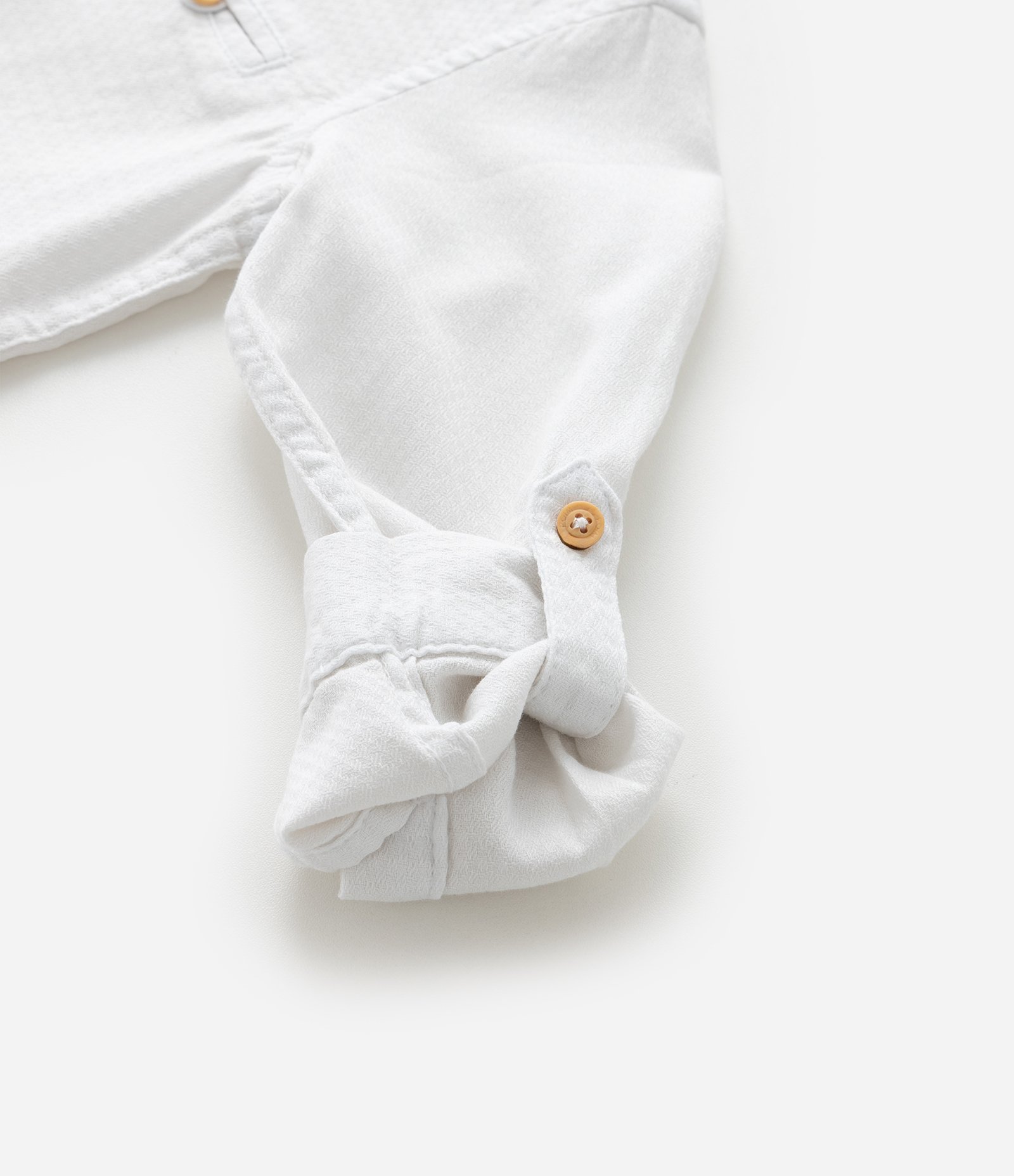 Camisa Infantil com Gola Padre e Botões Contrastantes - Tam 1 a 6 Anos Branco 4