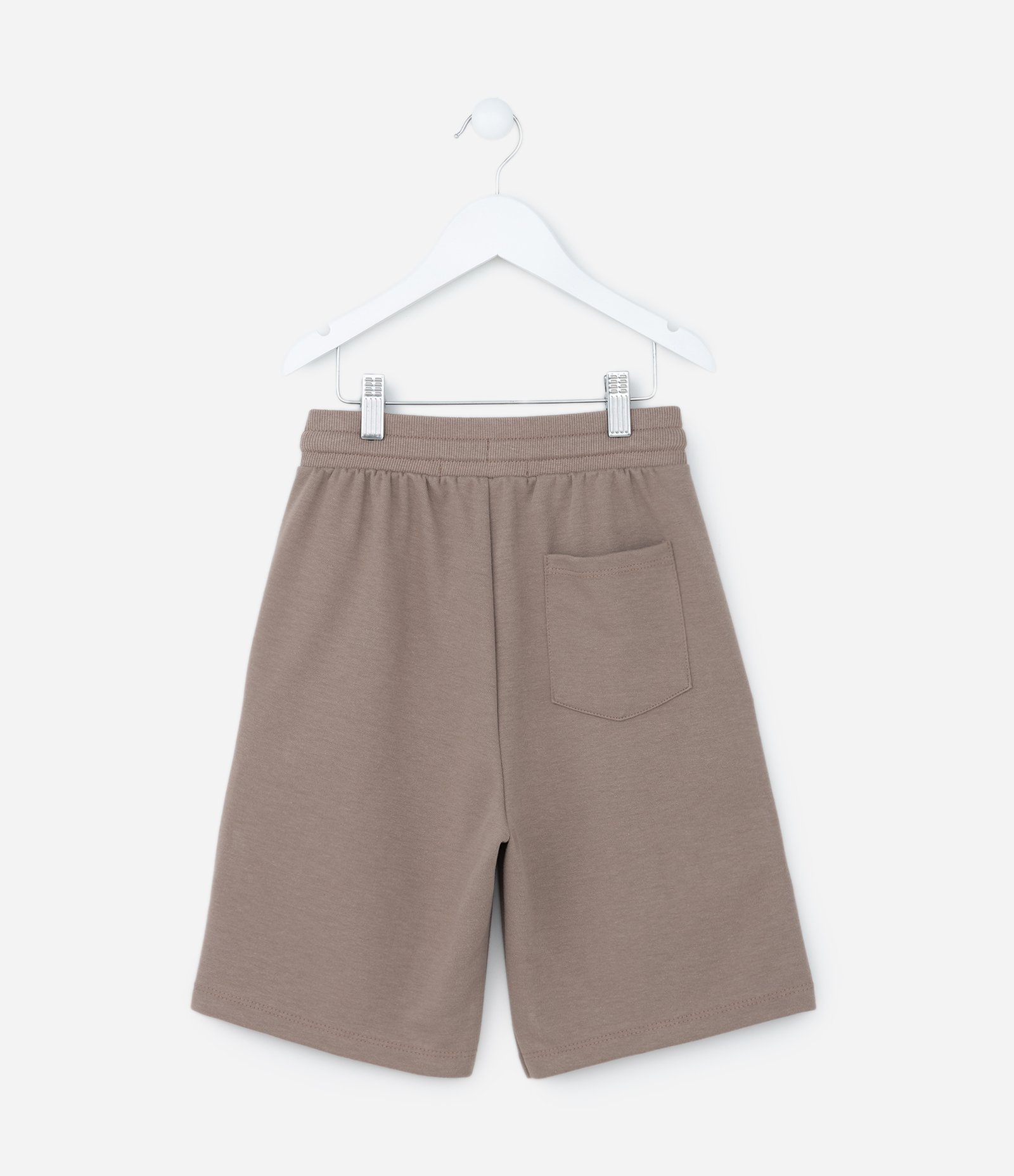 Bermuda Infantil com Cós Elástico e Etiqueta na Barra - Tam 5 a 14 Anos Marrom 2