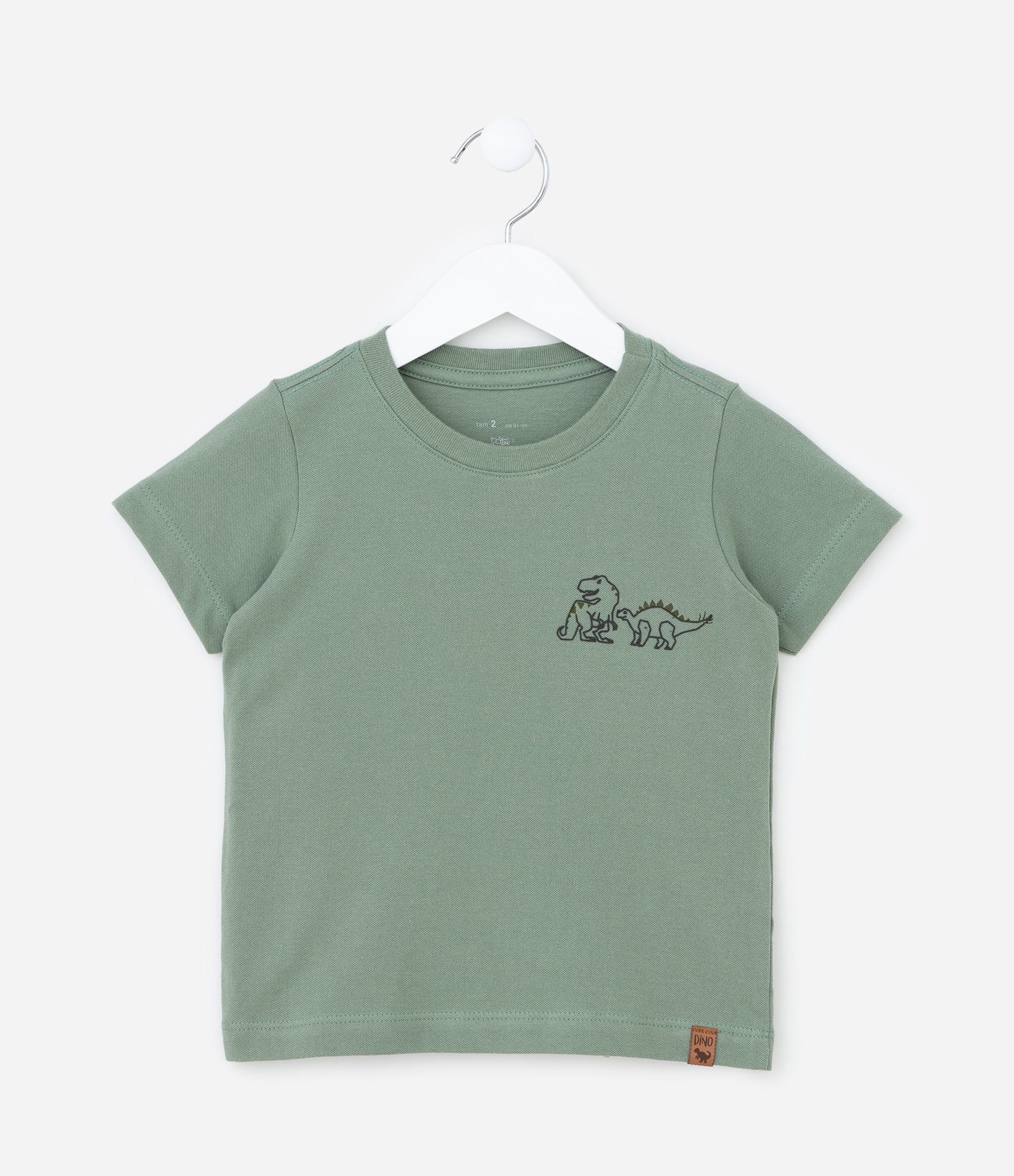 Camiseta Infantil com Estampa de Dinos - Tam 1 a 6 Anos Verde 1