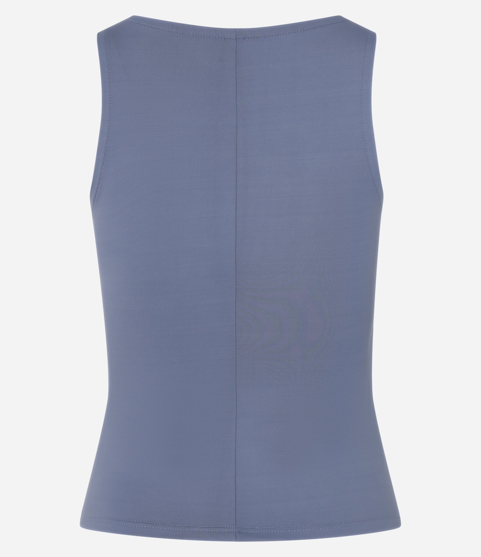 Blusa Regata Ajustada em Microfibra com Franzidos Laterais Azul 5