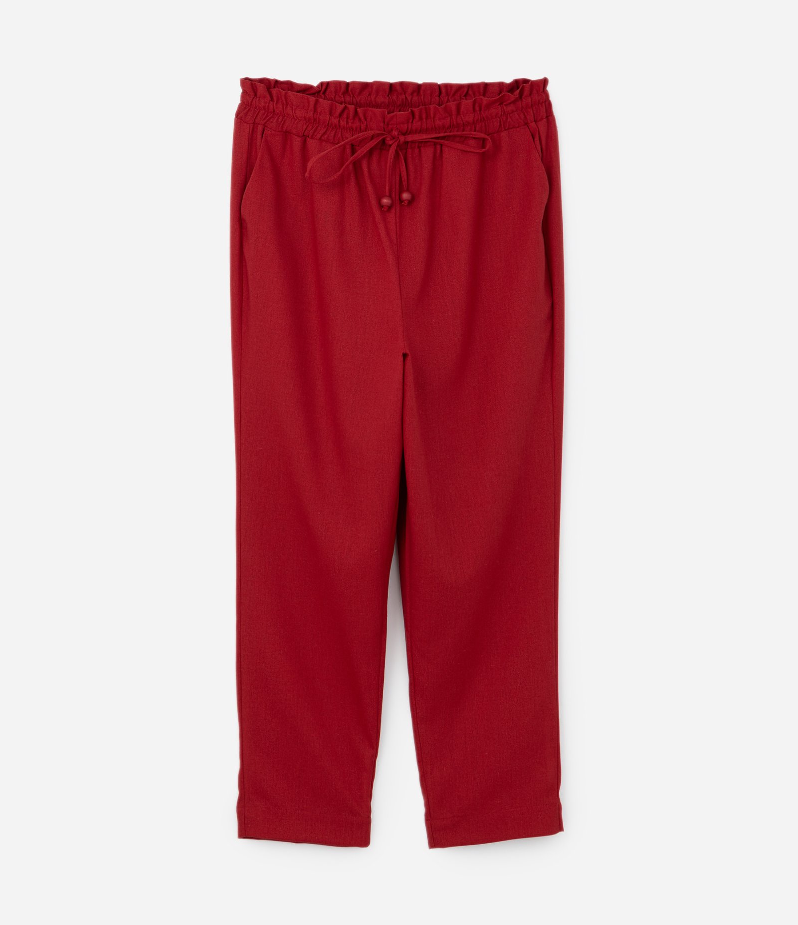 Calça Cenoura em Viscolinho com Amarração Curve & Plus Size Vermelho 5