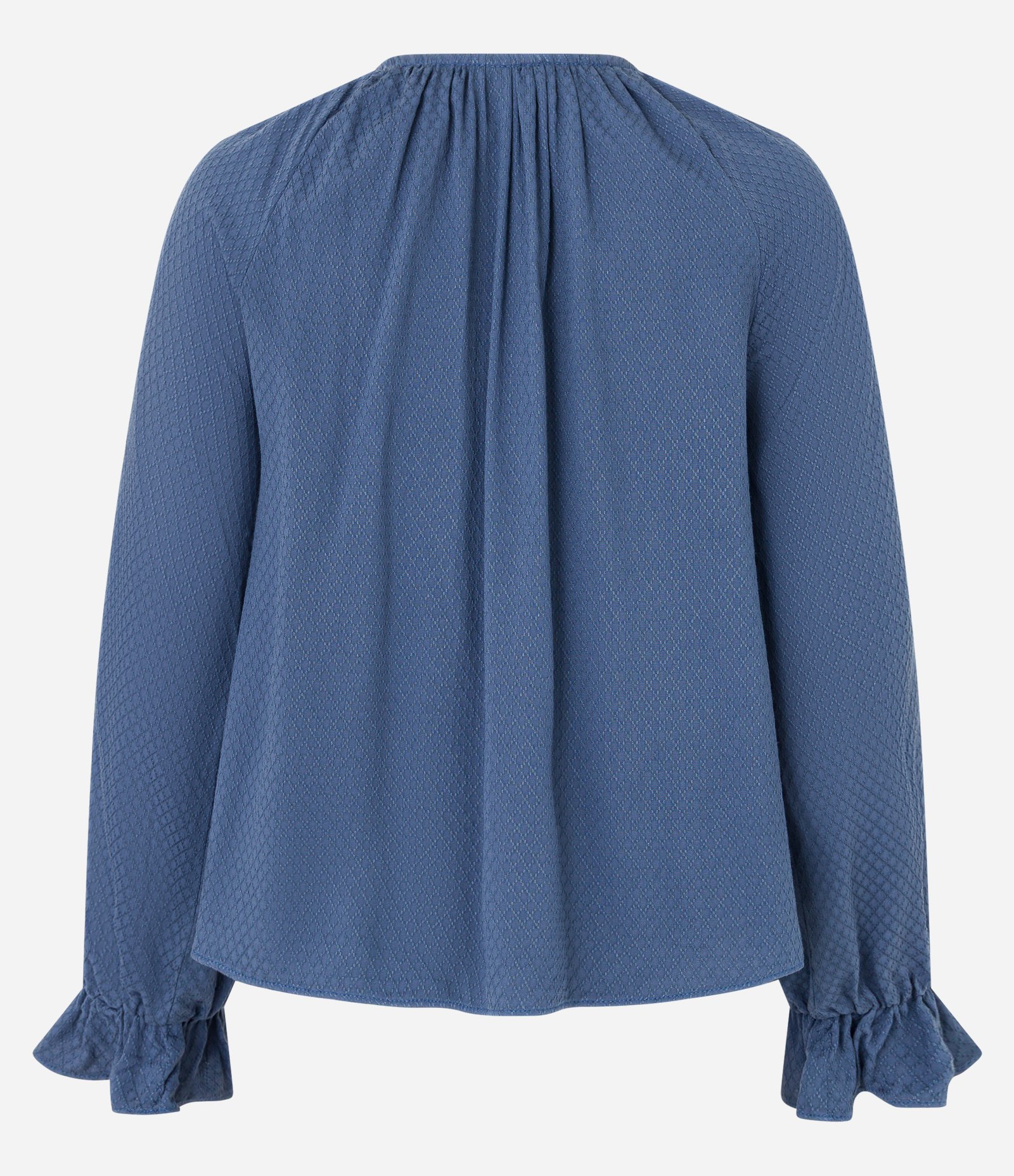 Blusa em Viscose Twill e Babados Frontais Azul 7