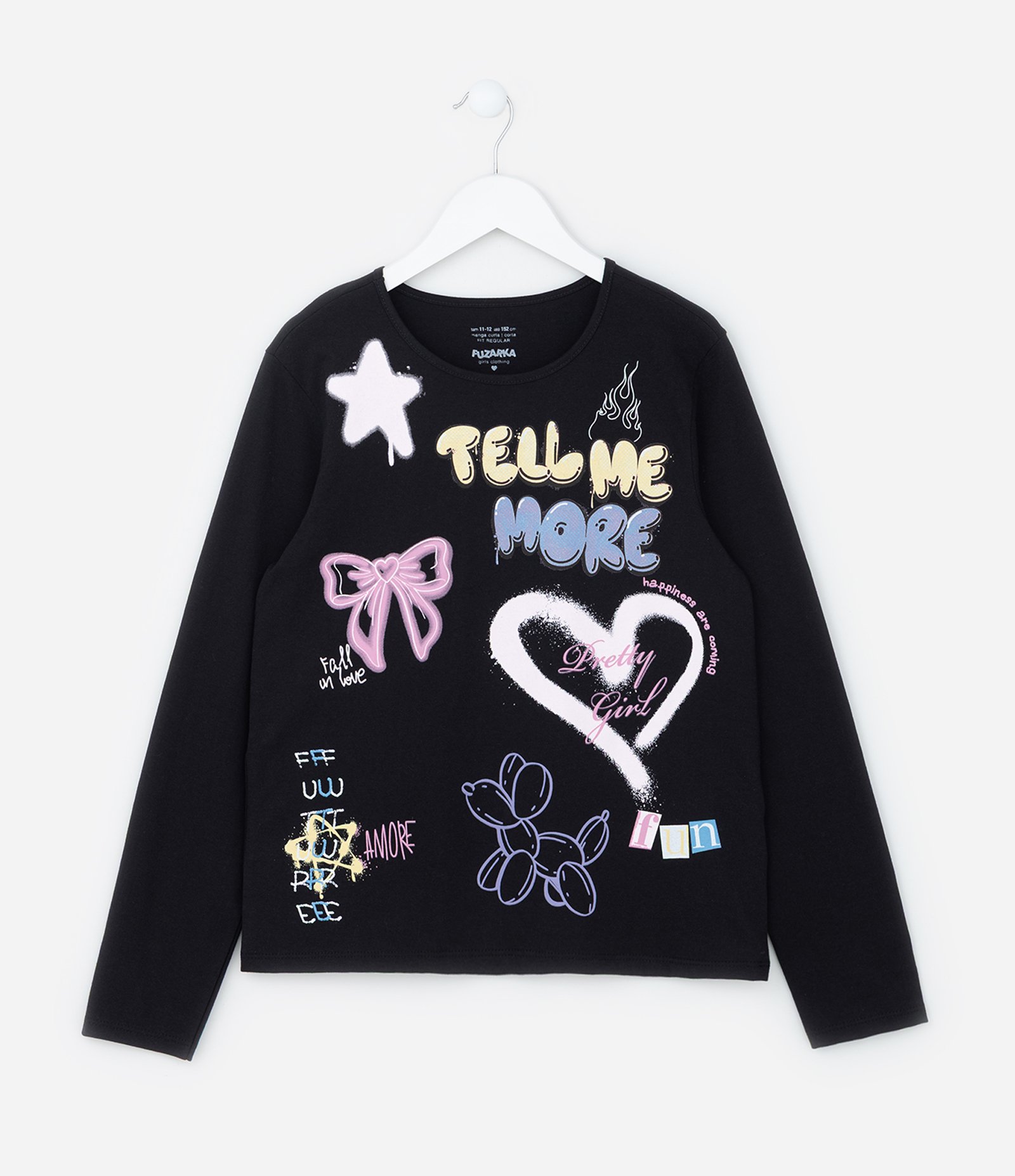 Camiseta Infantil com Estampa Doodles Grafitados - Tam 5 a 14 Anos Preto 1