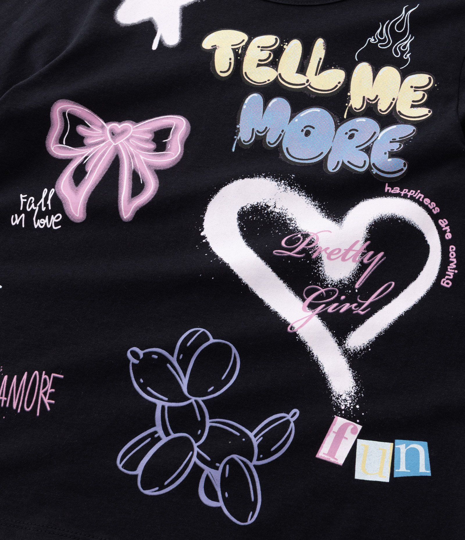 Camiseta Infantil com Estampa Doodles Grafitados - Tam 5 a 14 Anos Preto 4