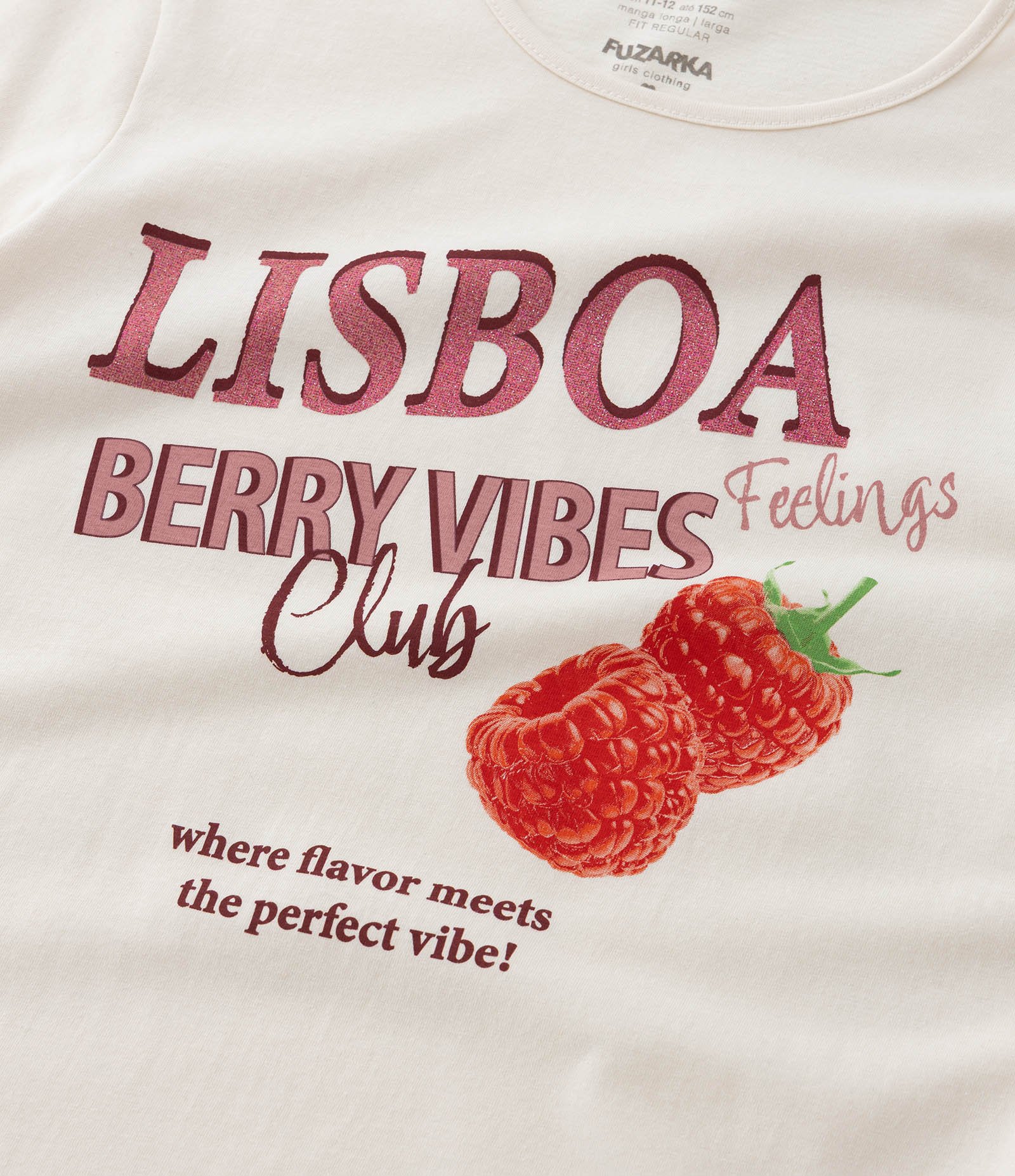 Camiseta Infantil com Estampa Cerejas - Tam 5 a 14 Anos Bege 6