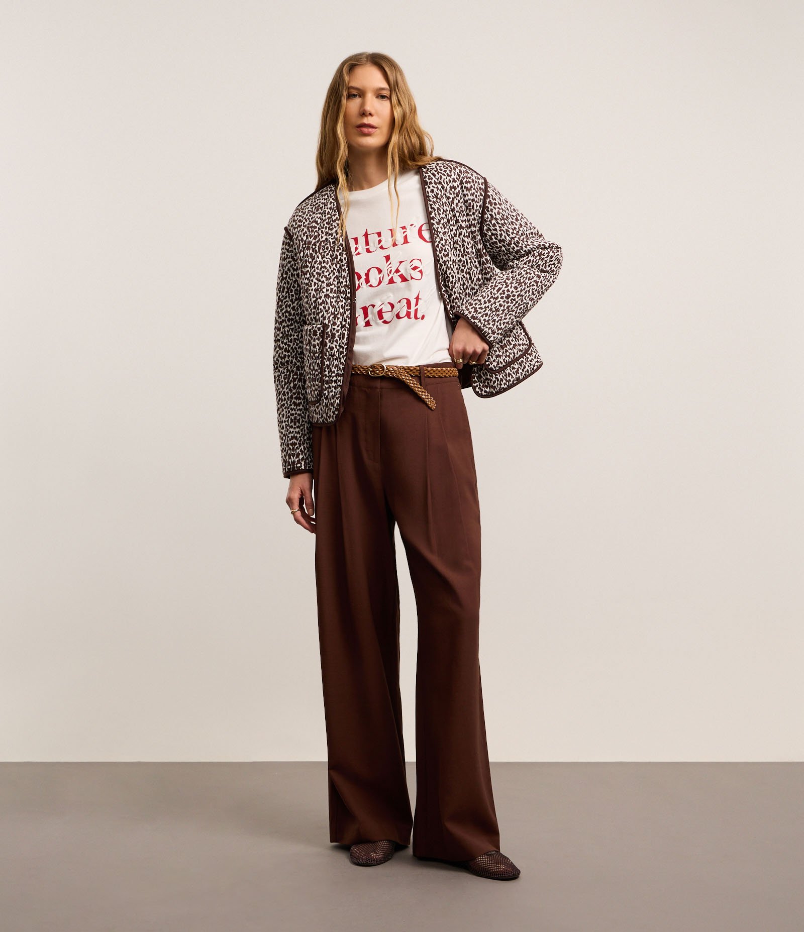 Jaqueta Acolchoada com Estampa Animal Print Bicolor Multicores 2