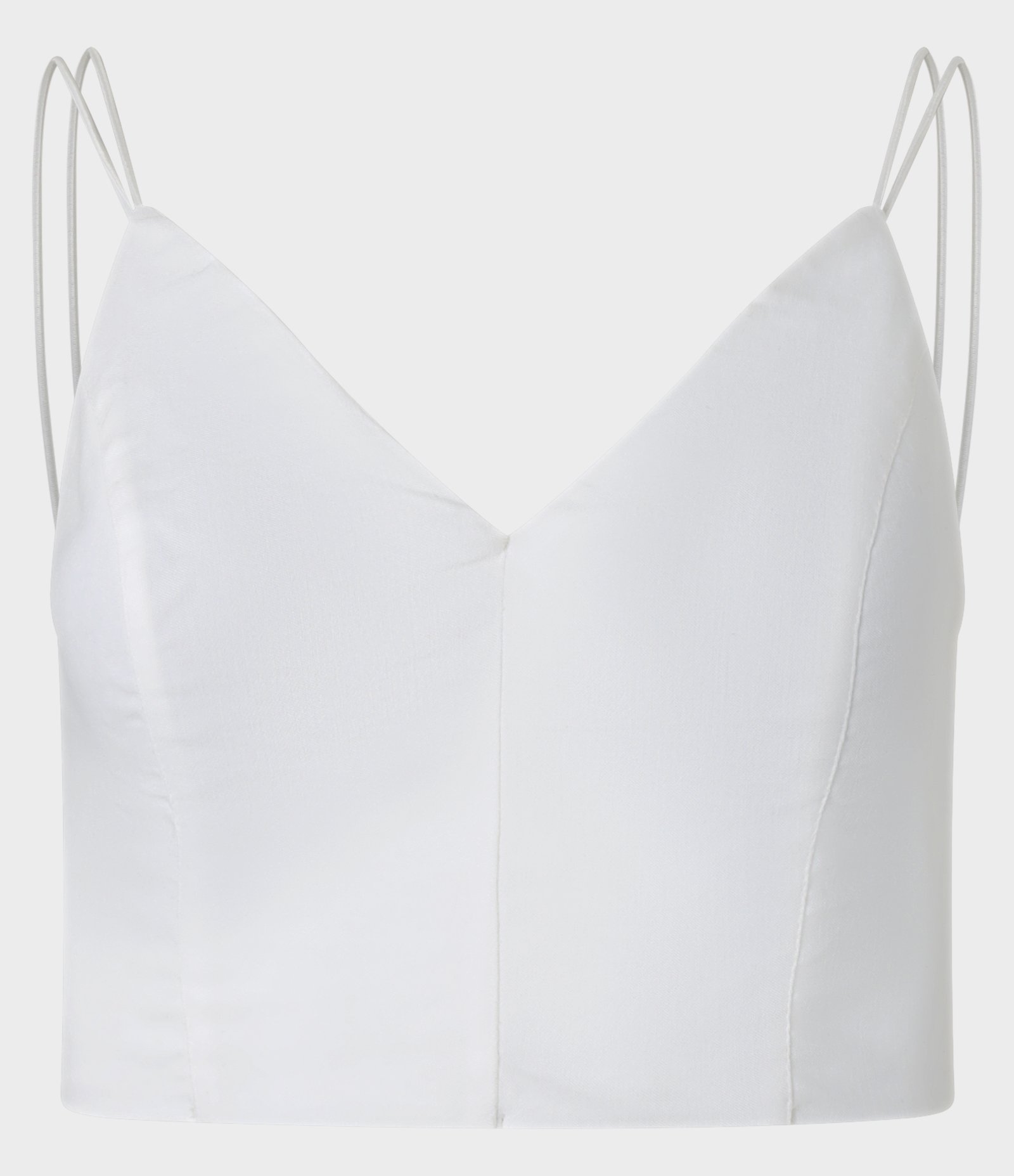 Blusa Cropped em Bengaline com Alça Dupla Branco 4