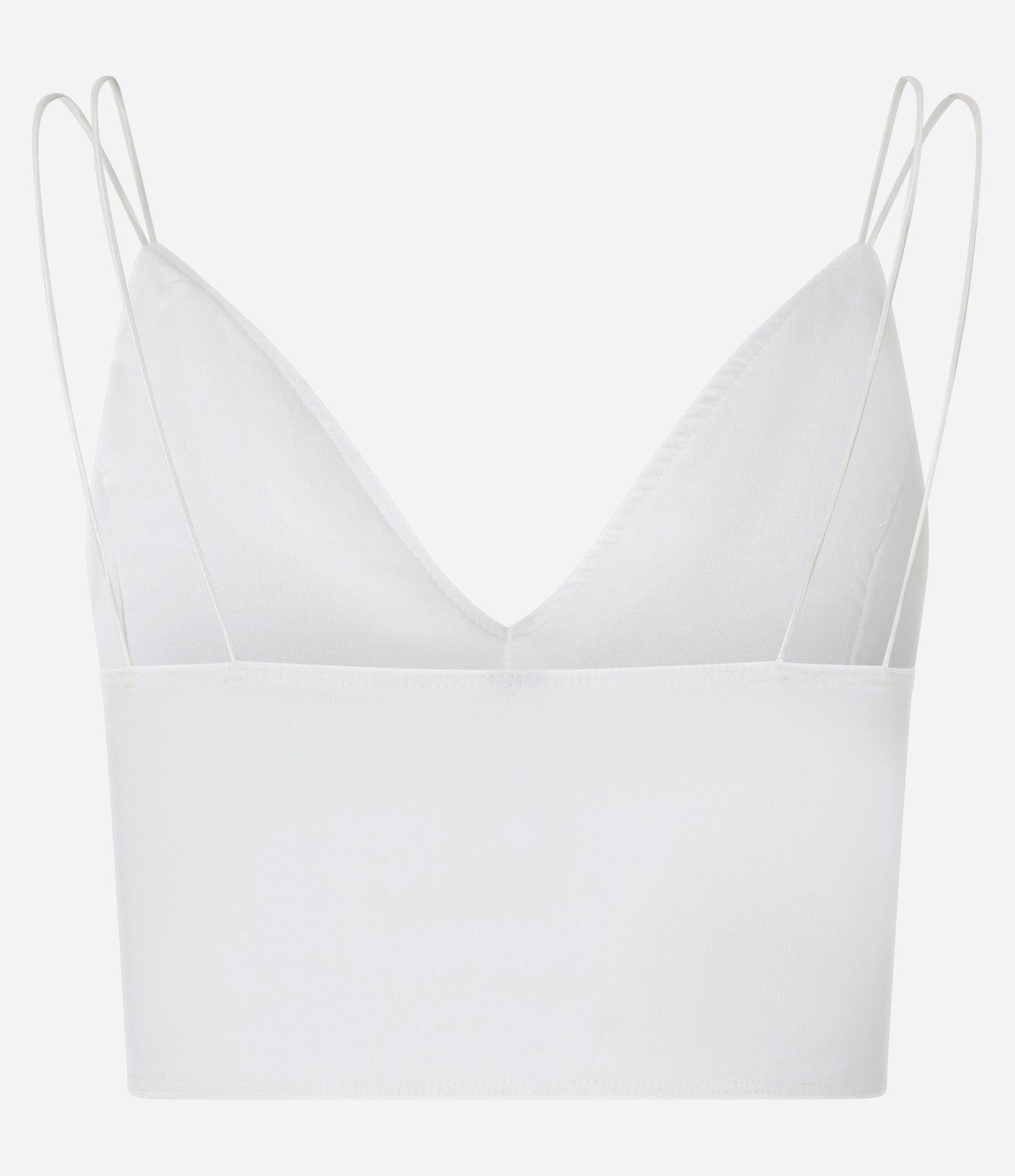 Blusa Cropped em Bengaline com Alça Dupla Branco 5