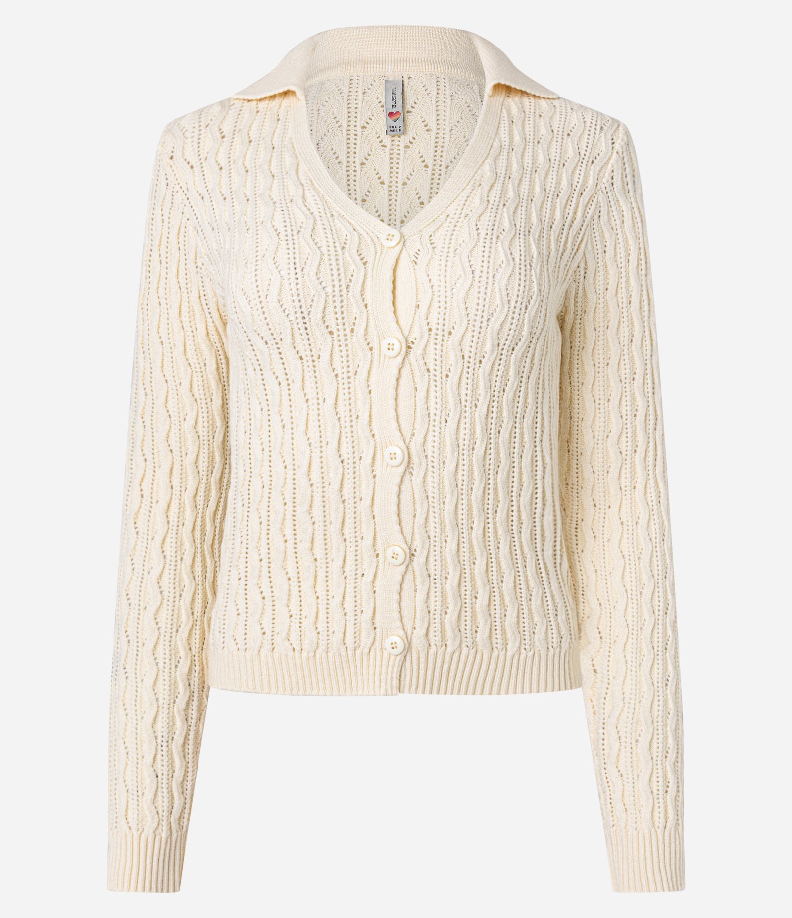 Blusa em Tricô com Gola Polo e Textura Bege 5