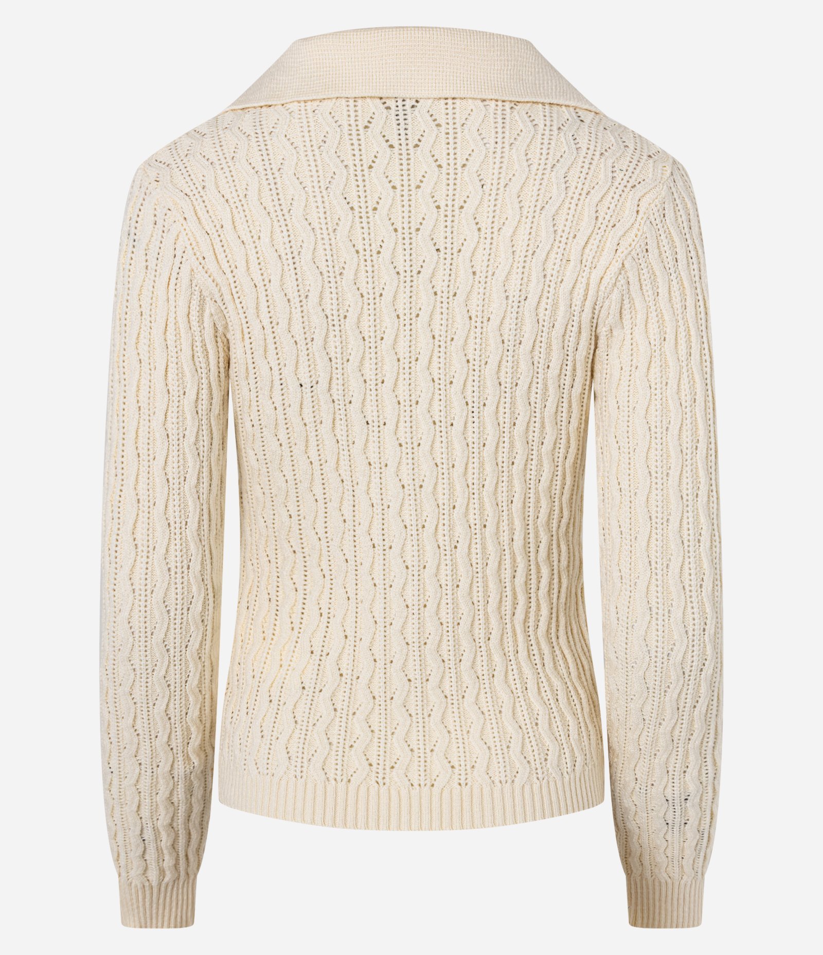 Blusa em Tricô com Gola Polo e Textura Bege 7