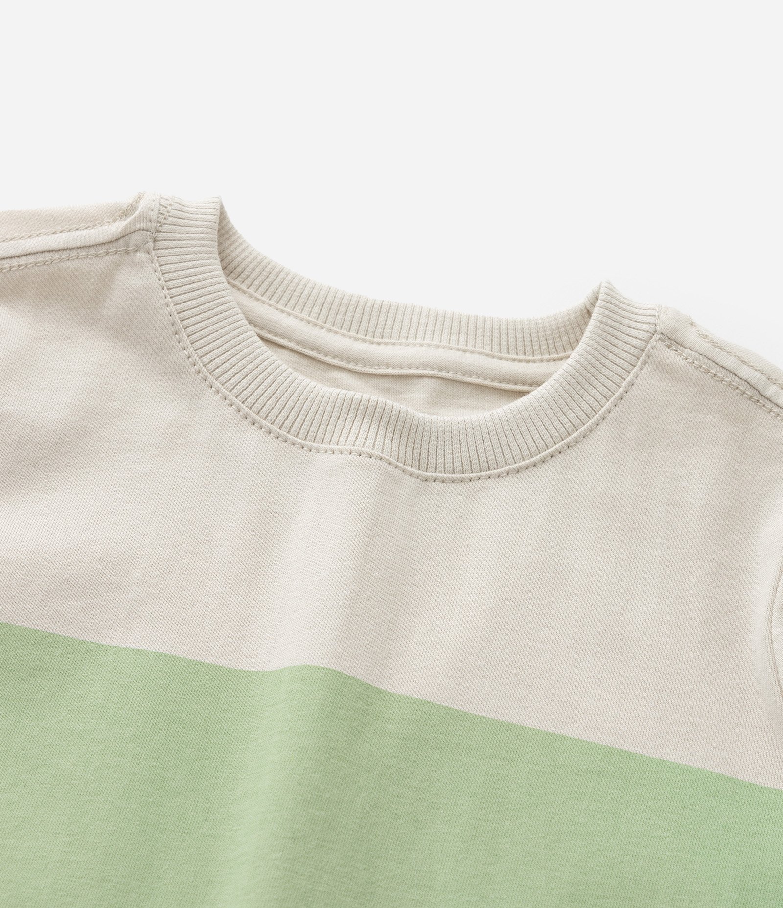 Camiseta Infantil com Estampa Bloco de Cores - Tam 1 a 6 Anos Bege/Verde/Amarelo 4