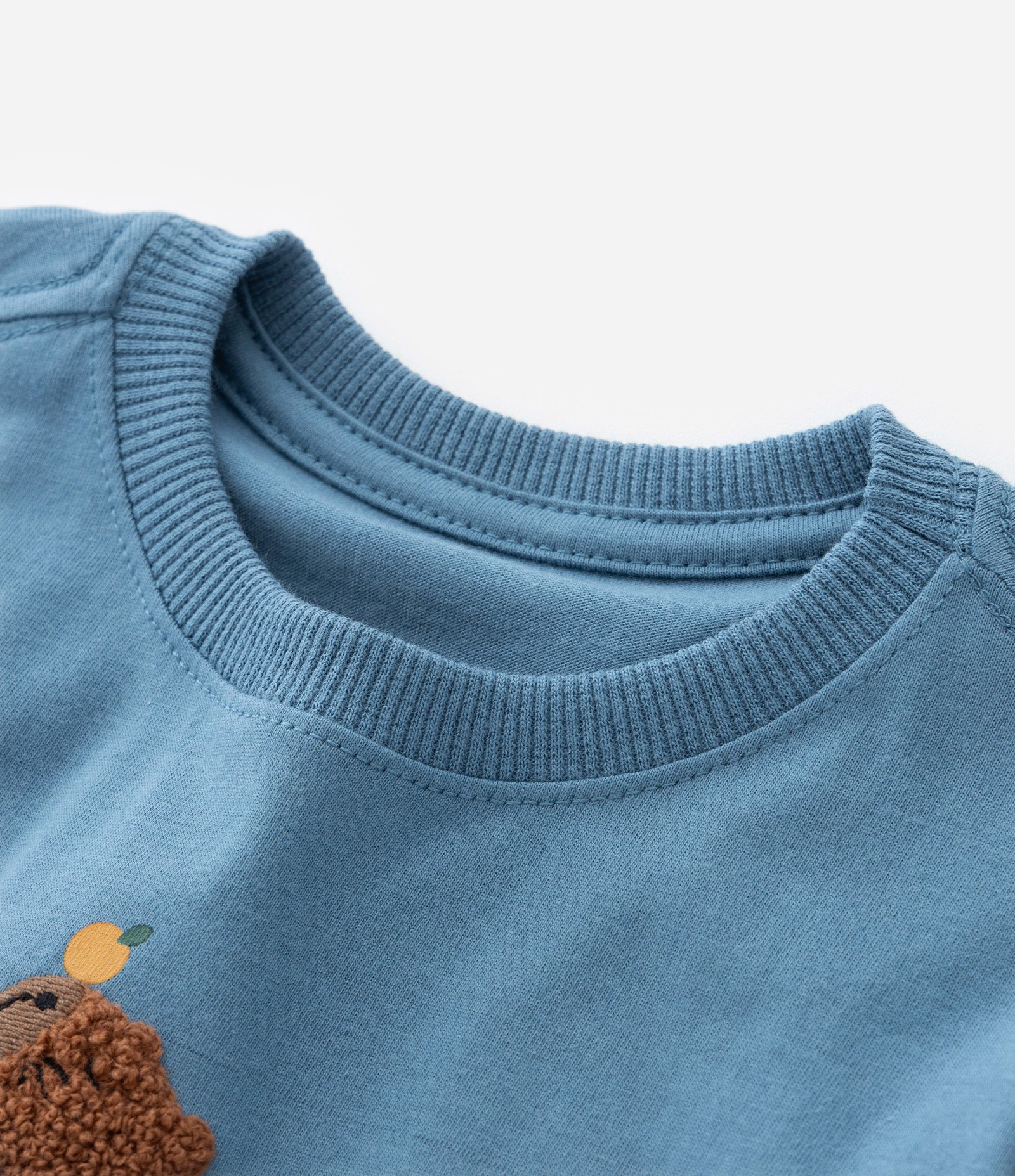 Camiseta Infantil com Bordado Capivarinhas - Tam 1 a 6 Anos Azul 4