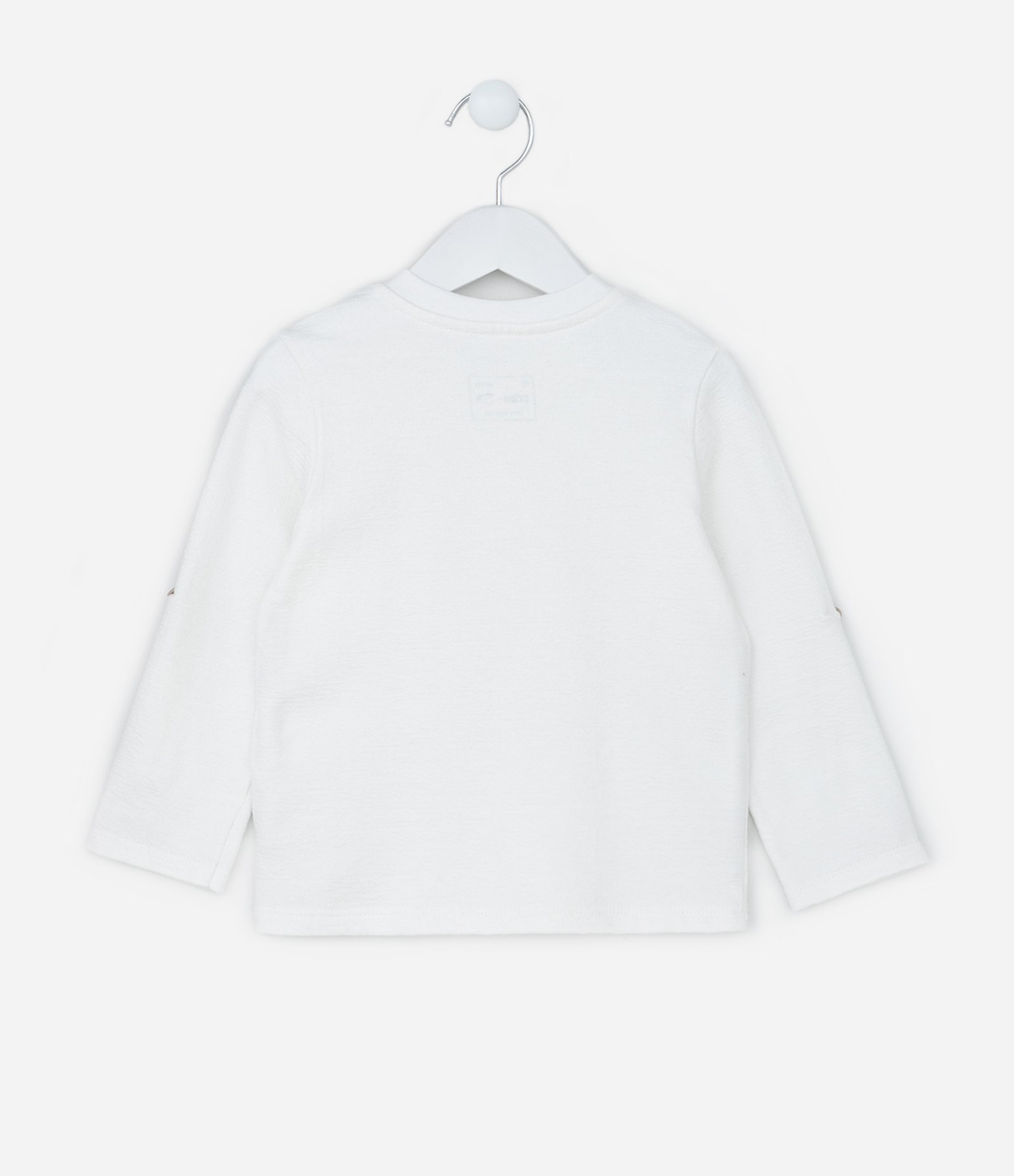 Camiseta Infantil com Gola Henley e Botões - Tam 1 a 6 Anos Branco 2